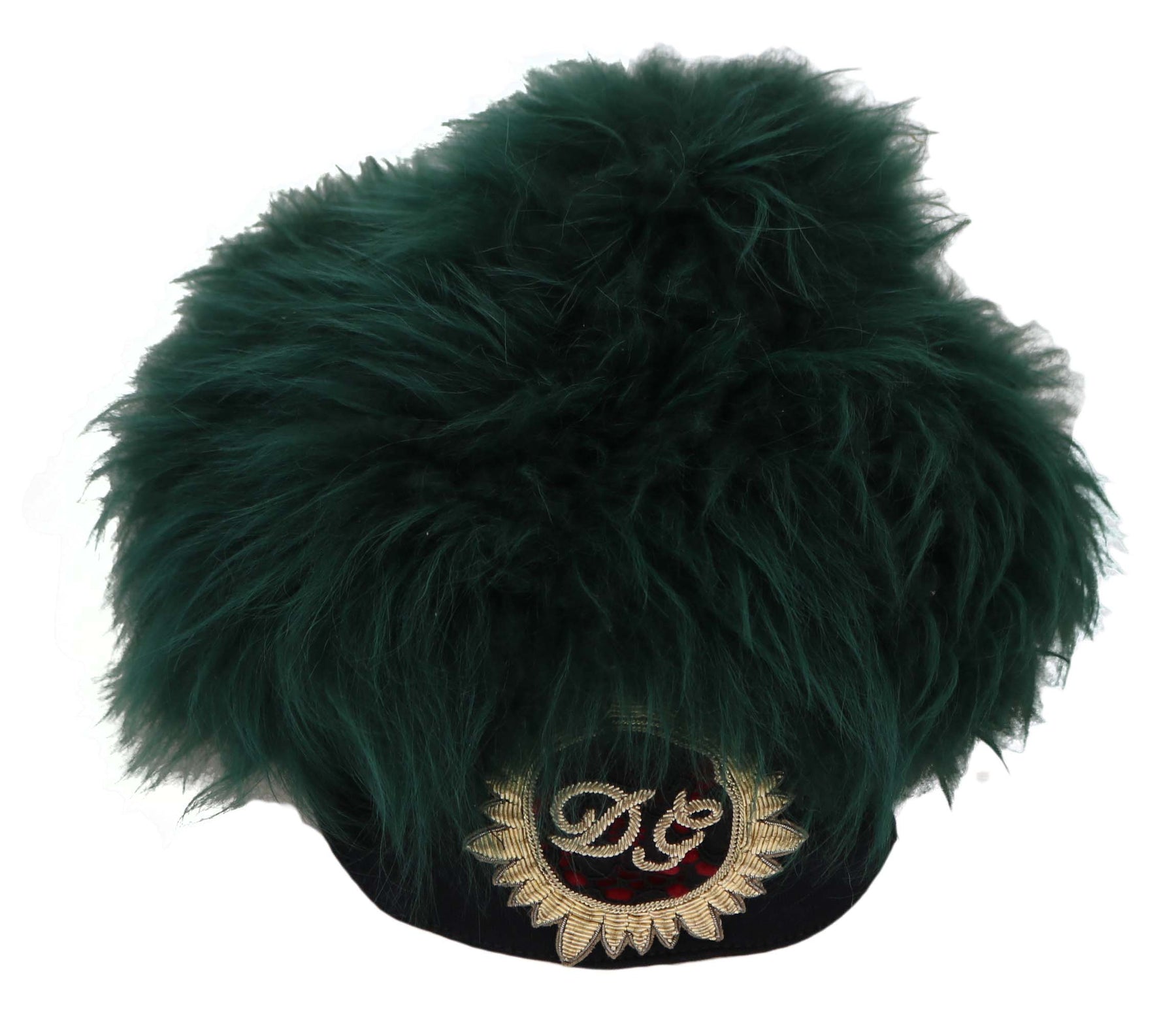 Dolce & Gabbana Green Fur DG Logo Embroidered Cloche Hat | Regal Royce