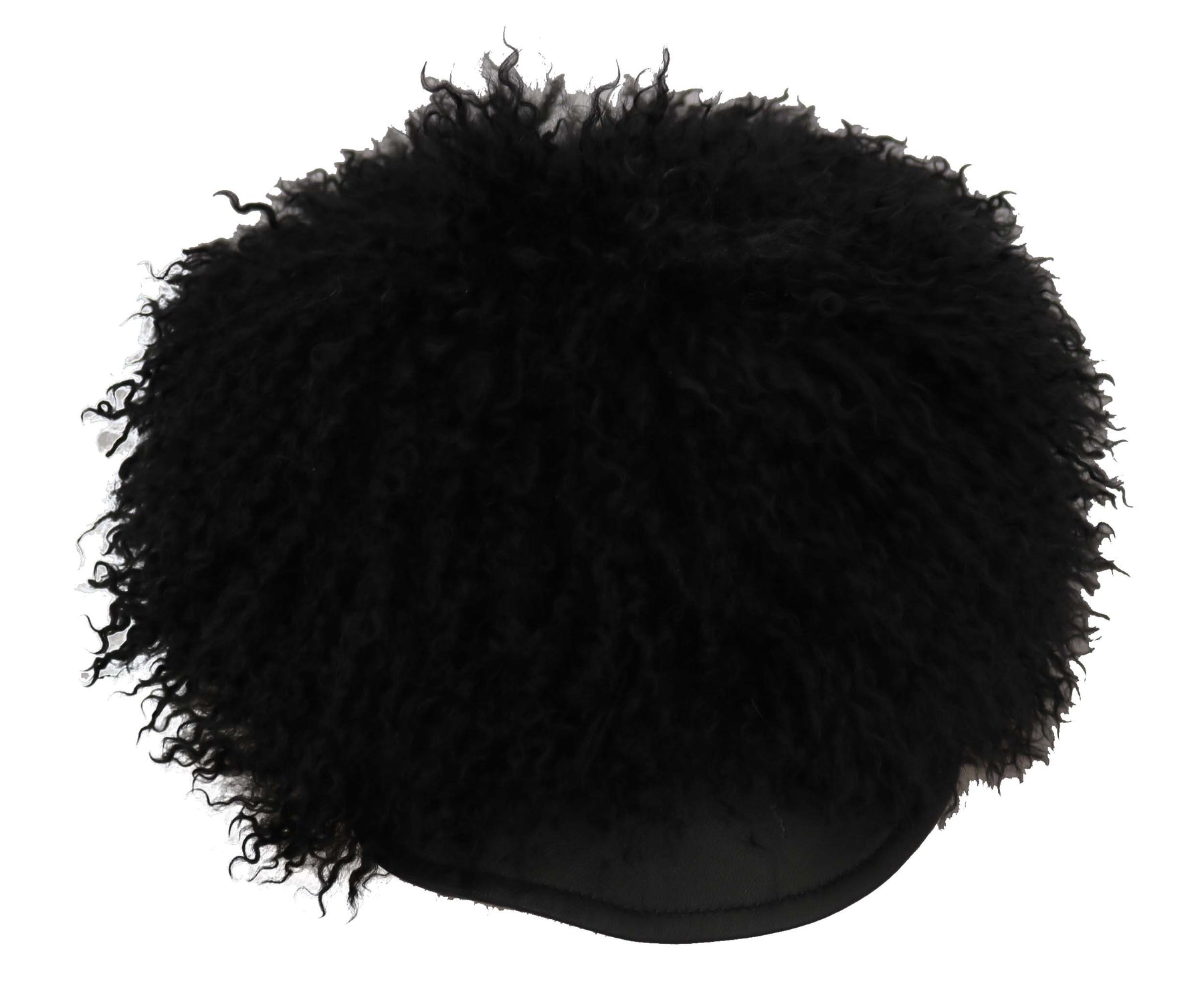 Dolce & Gabbana Black Tibet Lamb Fur Leather Gatsby Hat | Regal Royce