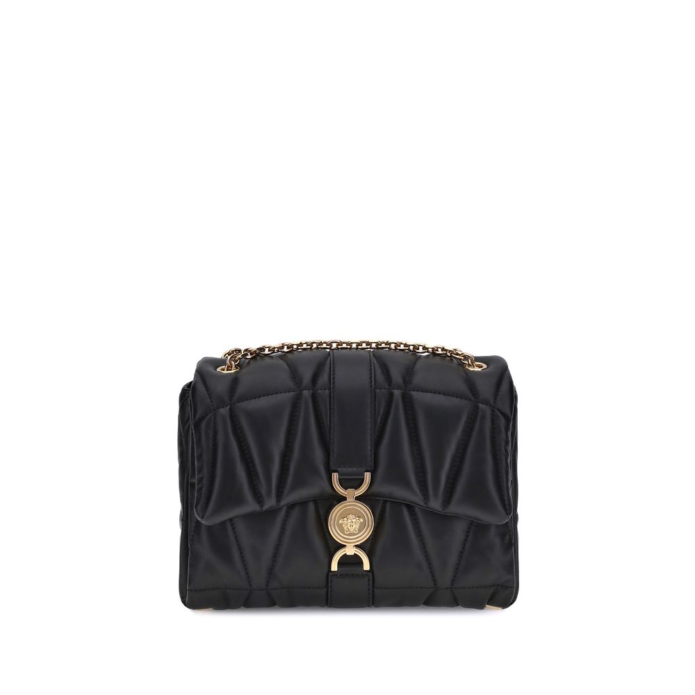 Versace Black Calf Leather Bos Taurus Shoulder Bag | Regal Royce