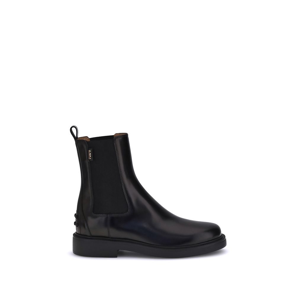 Tod's Black Calf Leather Bos Taurus Chelsea Boots | Regal Royce