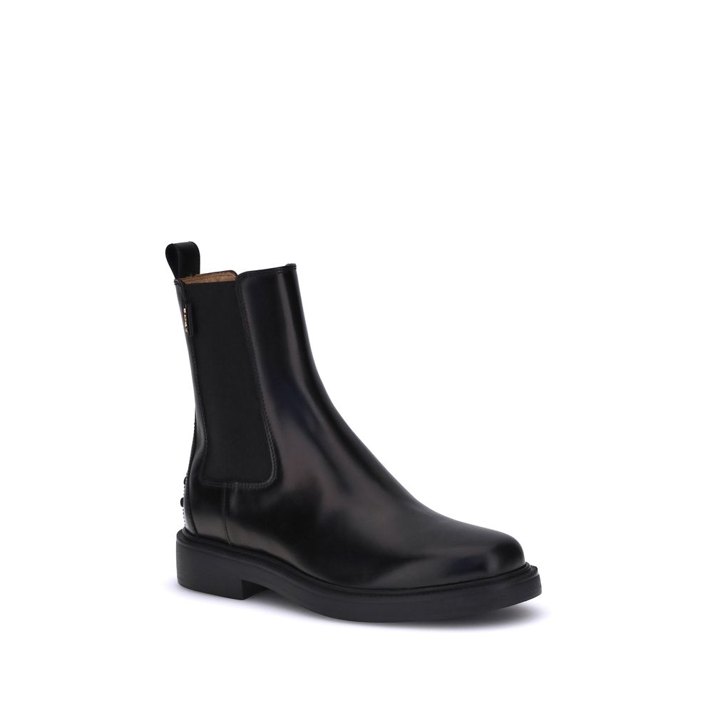 Tod's Black Calf Leather Bos Taurus Chelsea Boots | Regal Royce