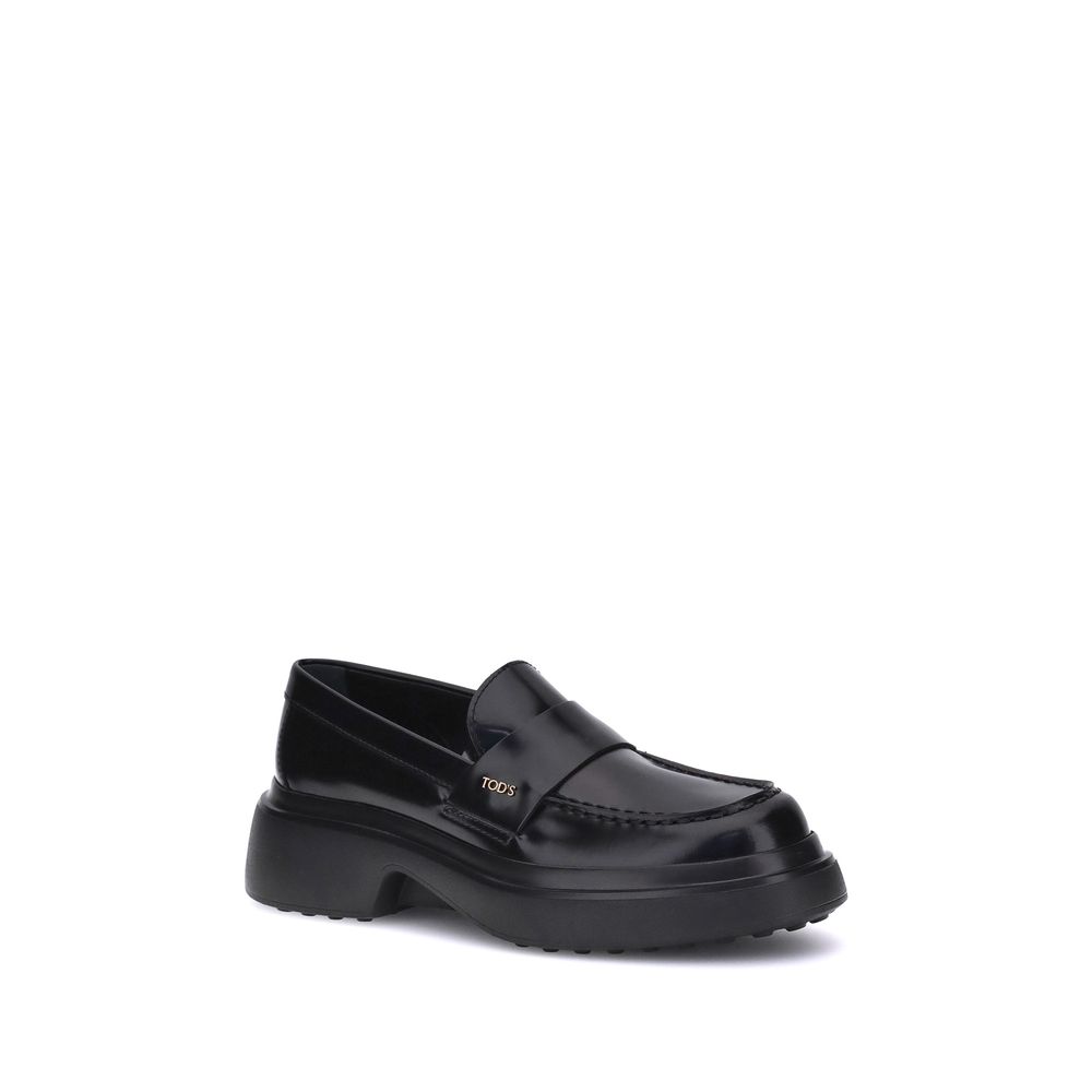 Tod's Black Rubber Platform Loafers | Regal Royce