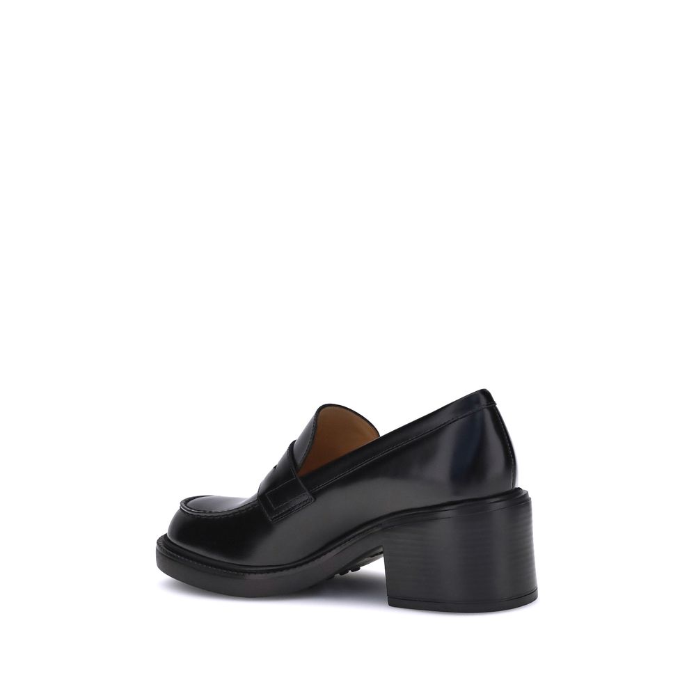 Tod's Black Calf Leather Bos Taurus Platform Loafers | Regal Royce