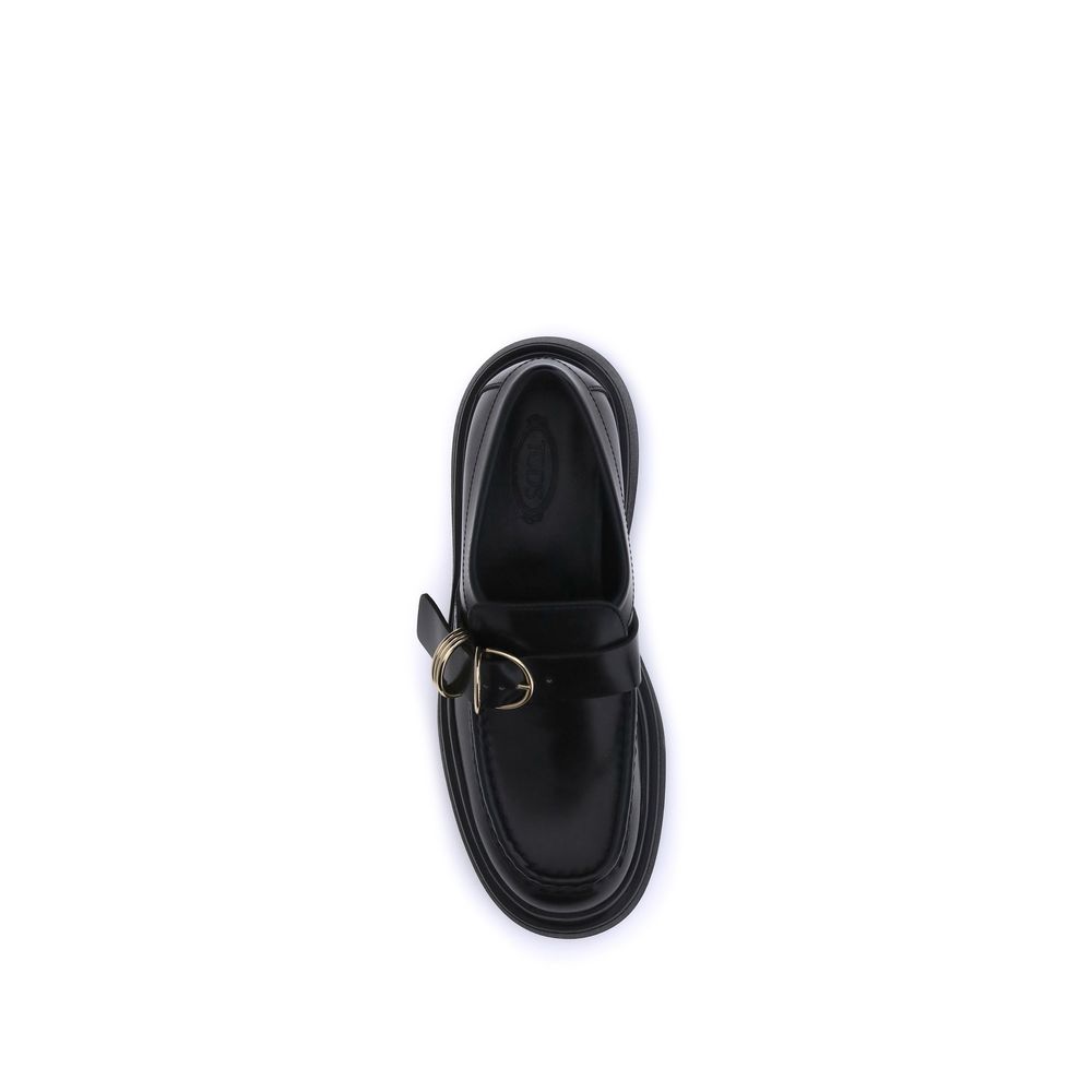 Tod's Black Rubber Platform Loafers | Regal Royce