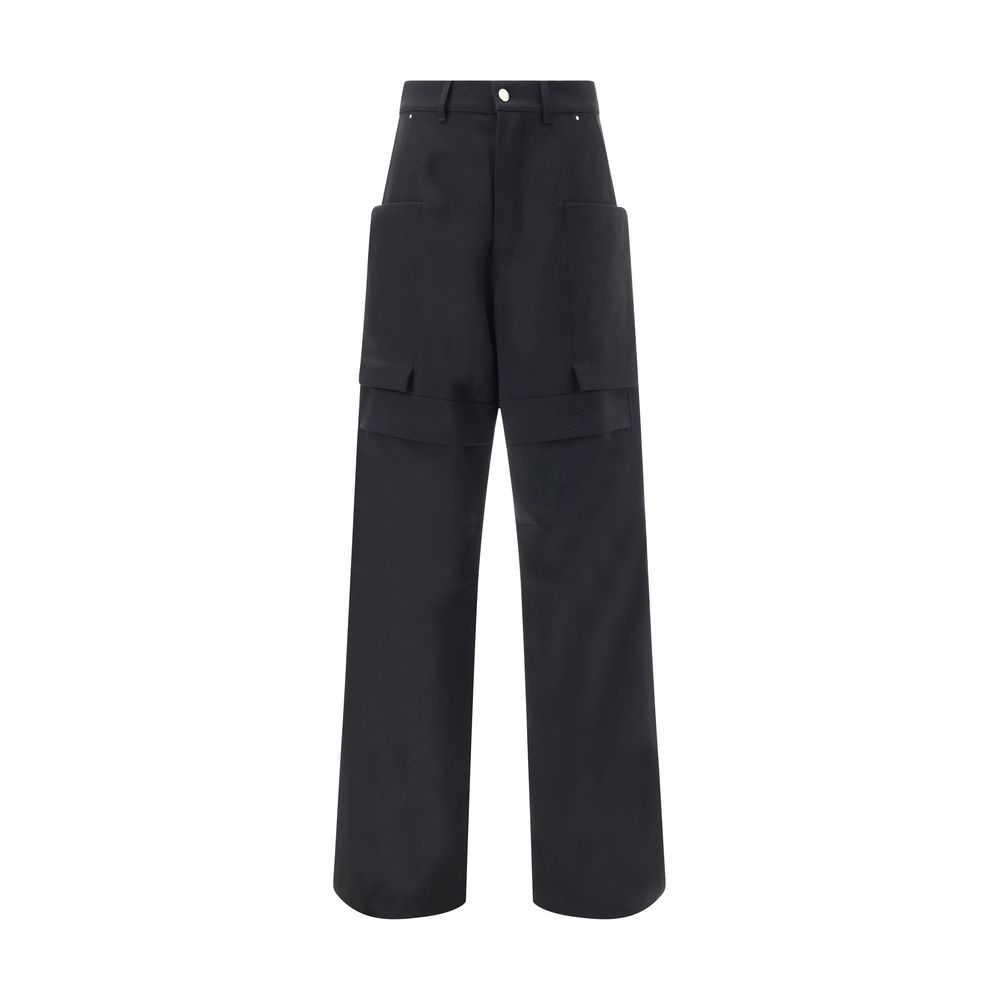 Rick Owens Black Wool Cargo Pants | Regal Royce