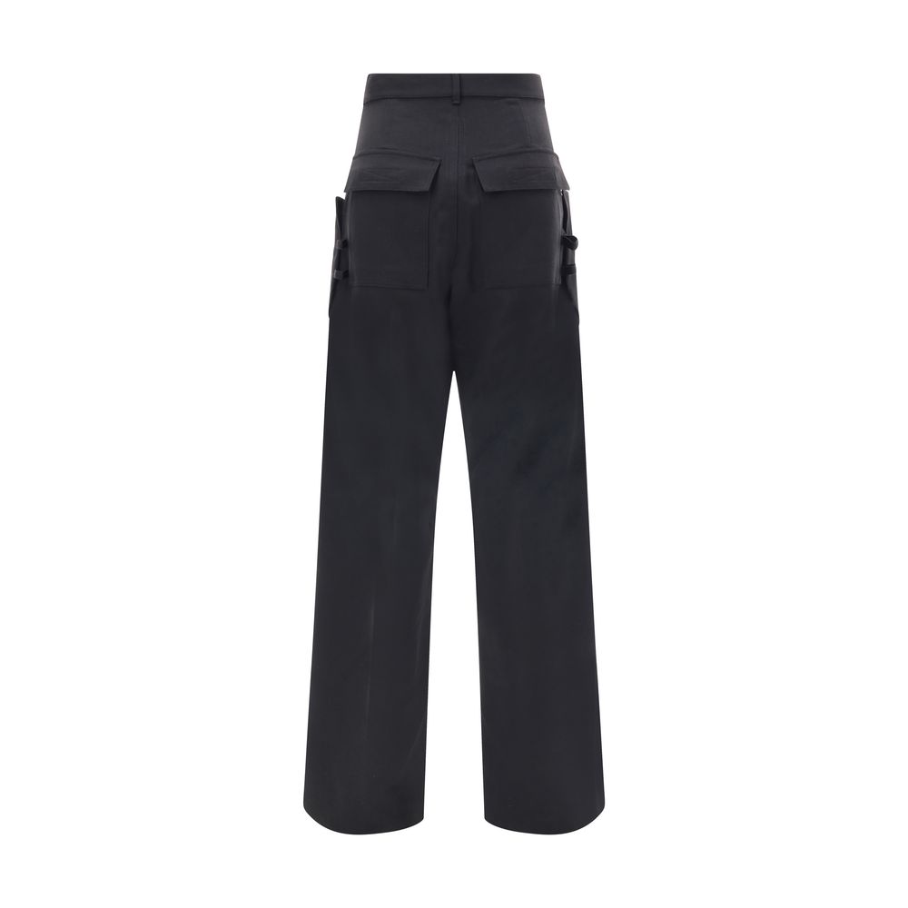 Rick Owens Black Wool Cargo Pants | Regal Royce