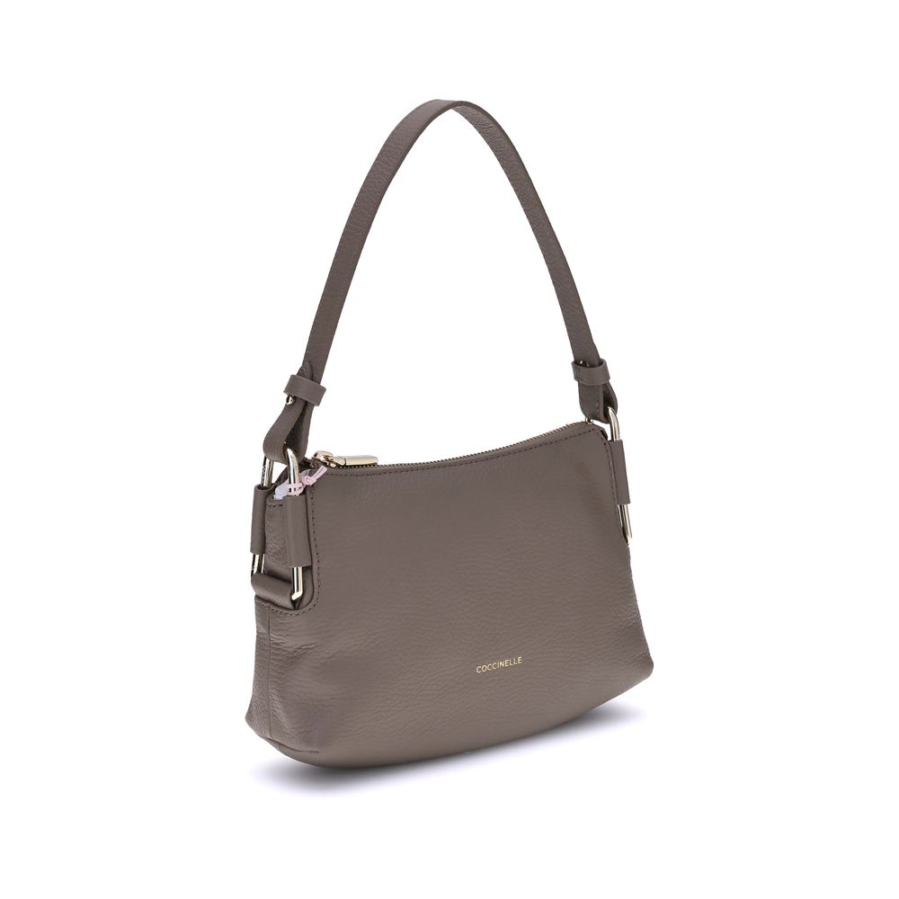 Coccinelle Gray Calf Leather Bos Taurus Shoulder Bag | Regal Royce