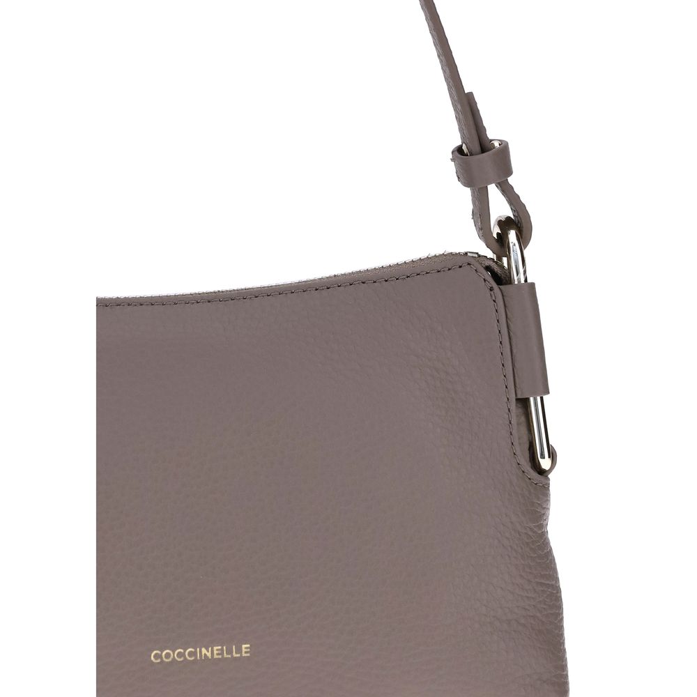 Coccinelle Gray Calf Leather Bos Taurus Shoulder Bag | Regal Royce