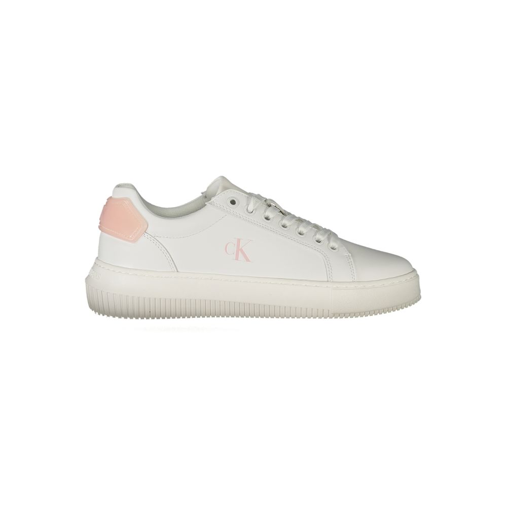 Calvin Klein White Polyurethane Women Sneaker | Regal Royce