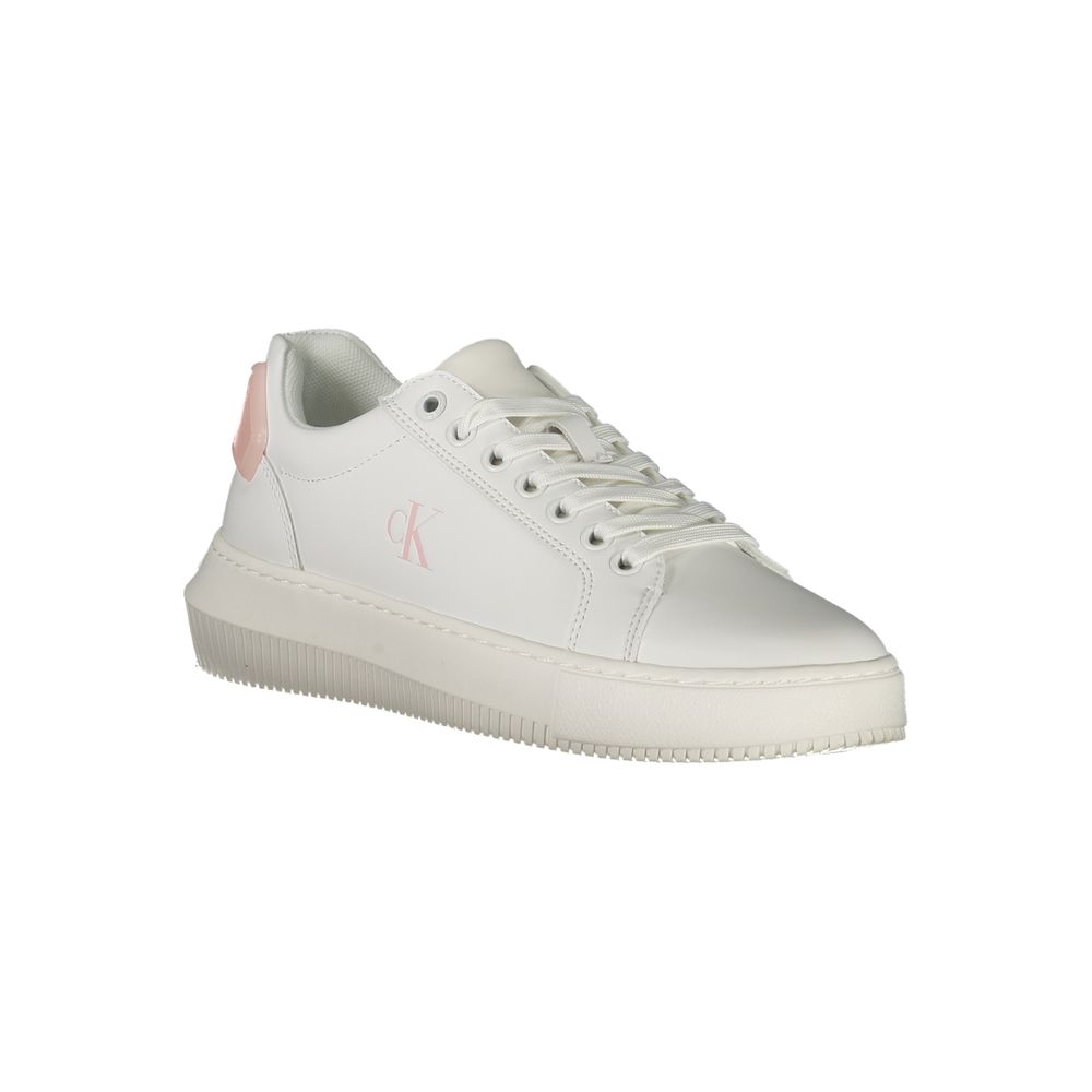 Calvin Klein White Polyurethane Women Sneaker | Regal Royce