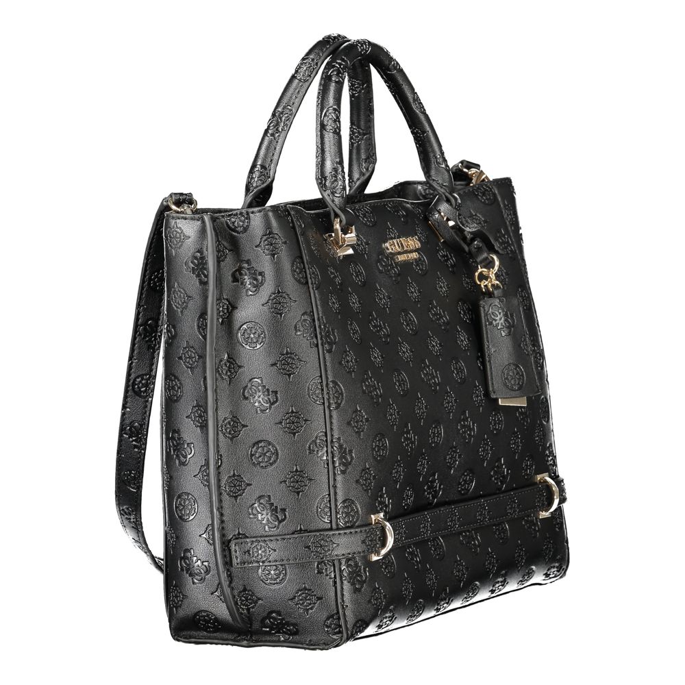 Guess Jeans Black Polyurethane Women Handbag | Regal Royce