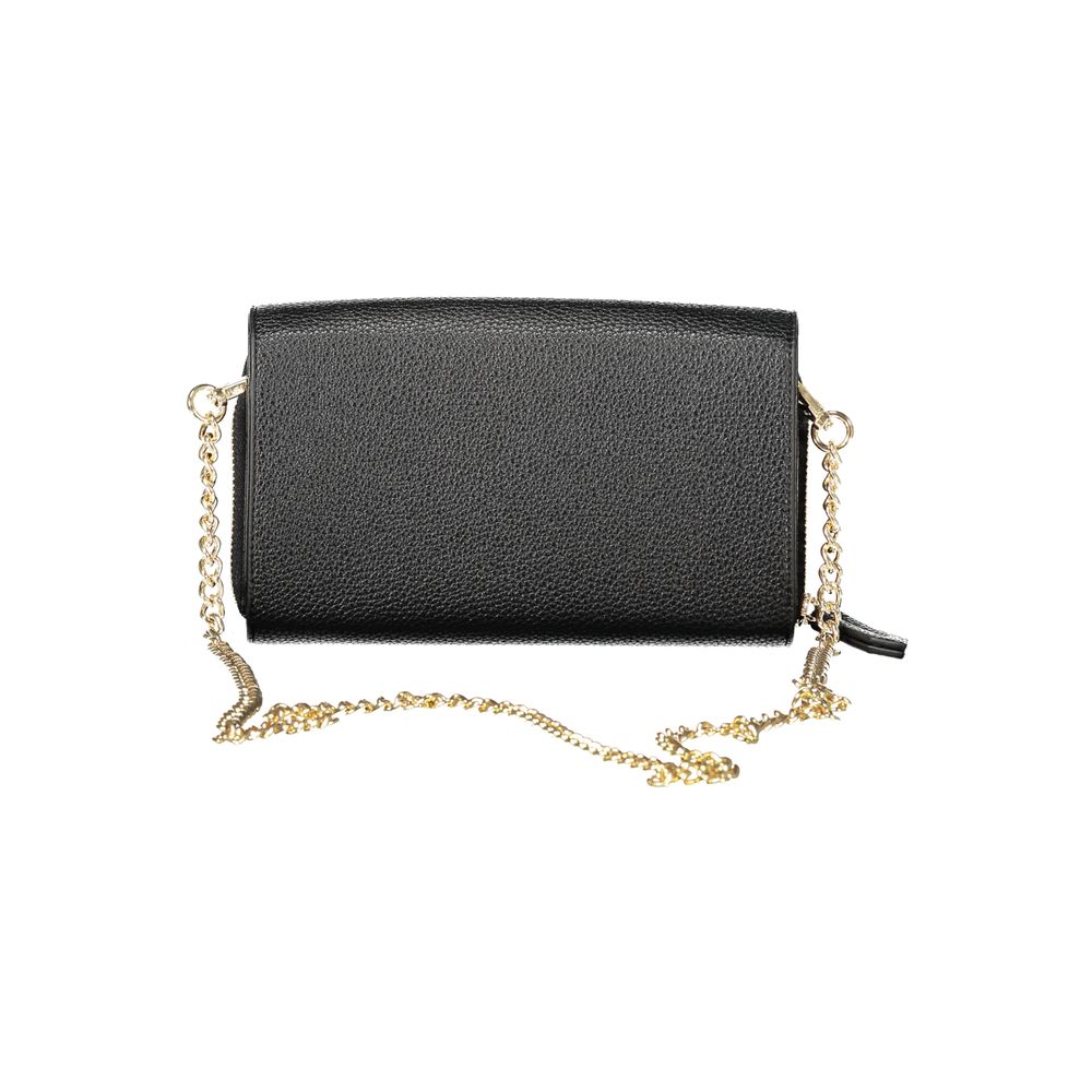 Mario Valentino Black Polyurethane Women WalletConvertible Shoulder Bag | Regal Royce