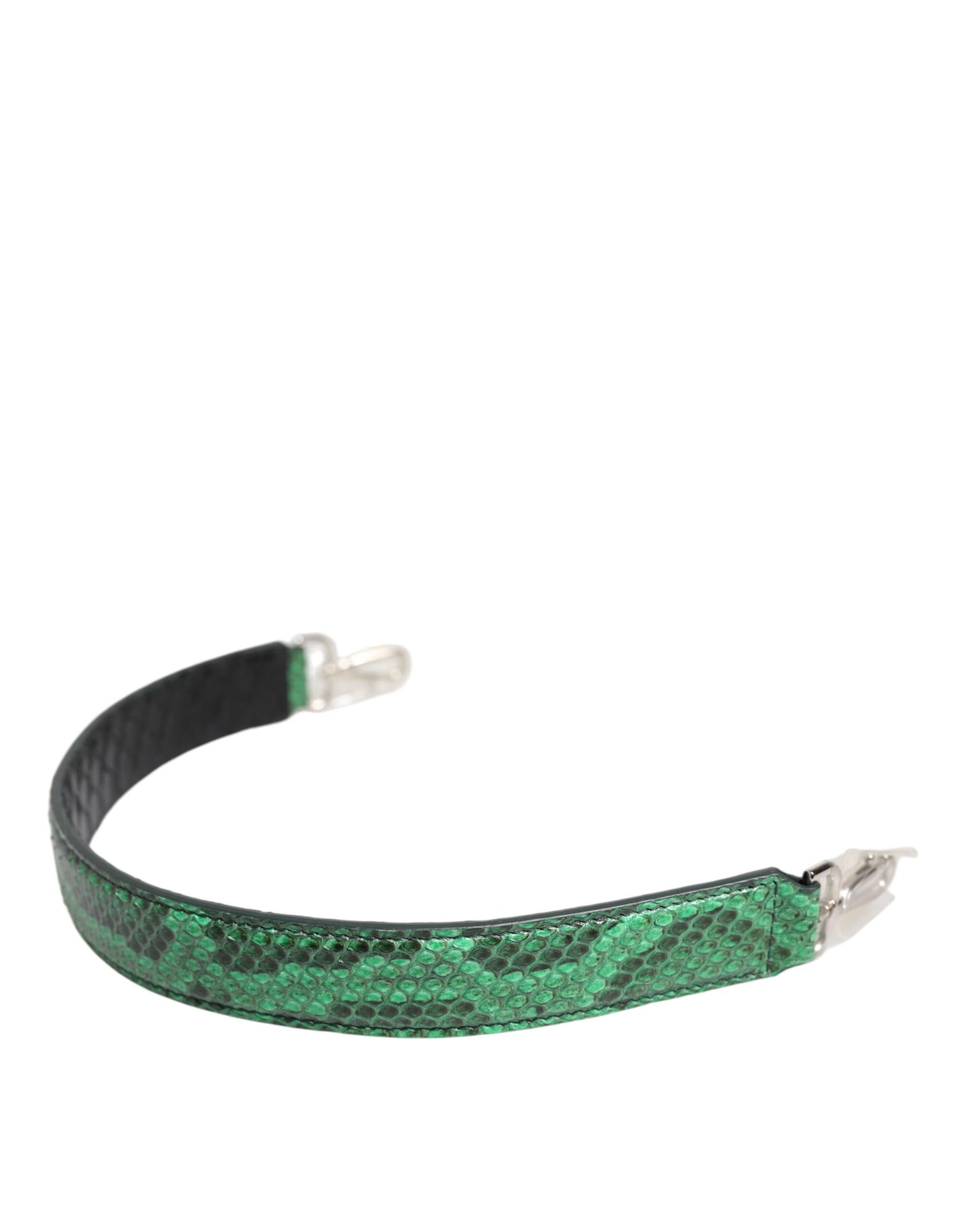Dolce & Gabbana Black Green Exotic Leather Bag Shoulder Strap | Regal Royce