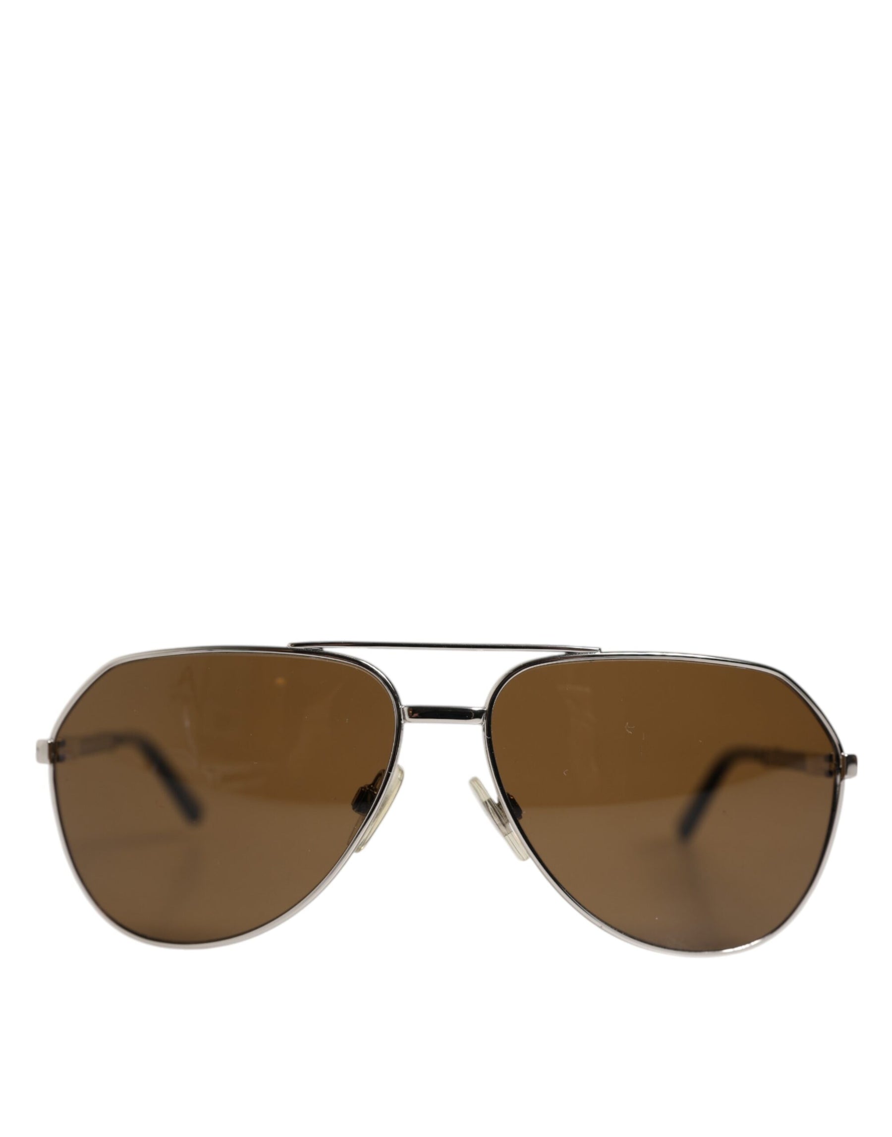 Dolce & Gabbana DG2073 Silver Steel Classic Pilot Brown Lens Sunglasses | Regal Royce