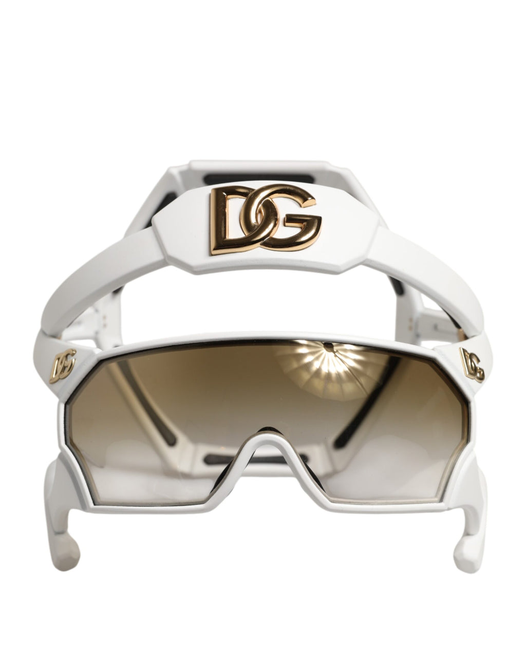 Dolce & Gabbana White Acetate Next Generation Mask Eyewear Sunglasses