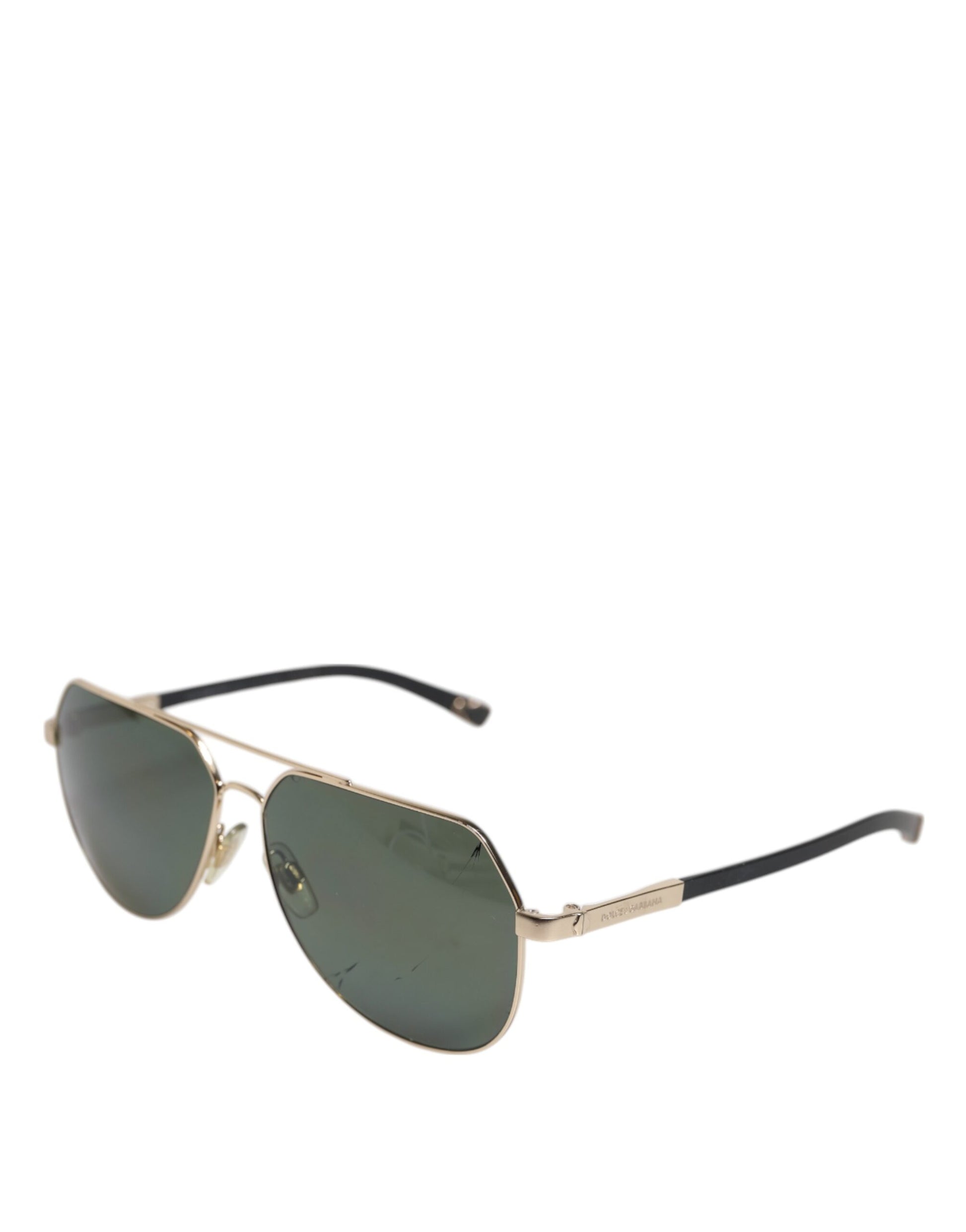 Dolce & Gabbana Black 18K Gold Plated Polarized Steel DG2133K Sunglasses
