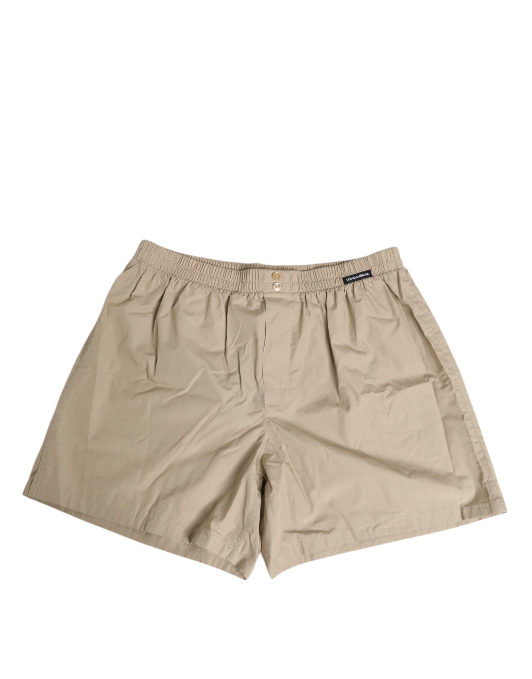 Dolce & Gabbana Beige Cotton Regular Boxer Shorts Underwear | Regal Royce