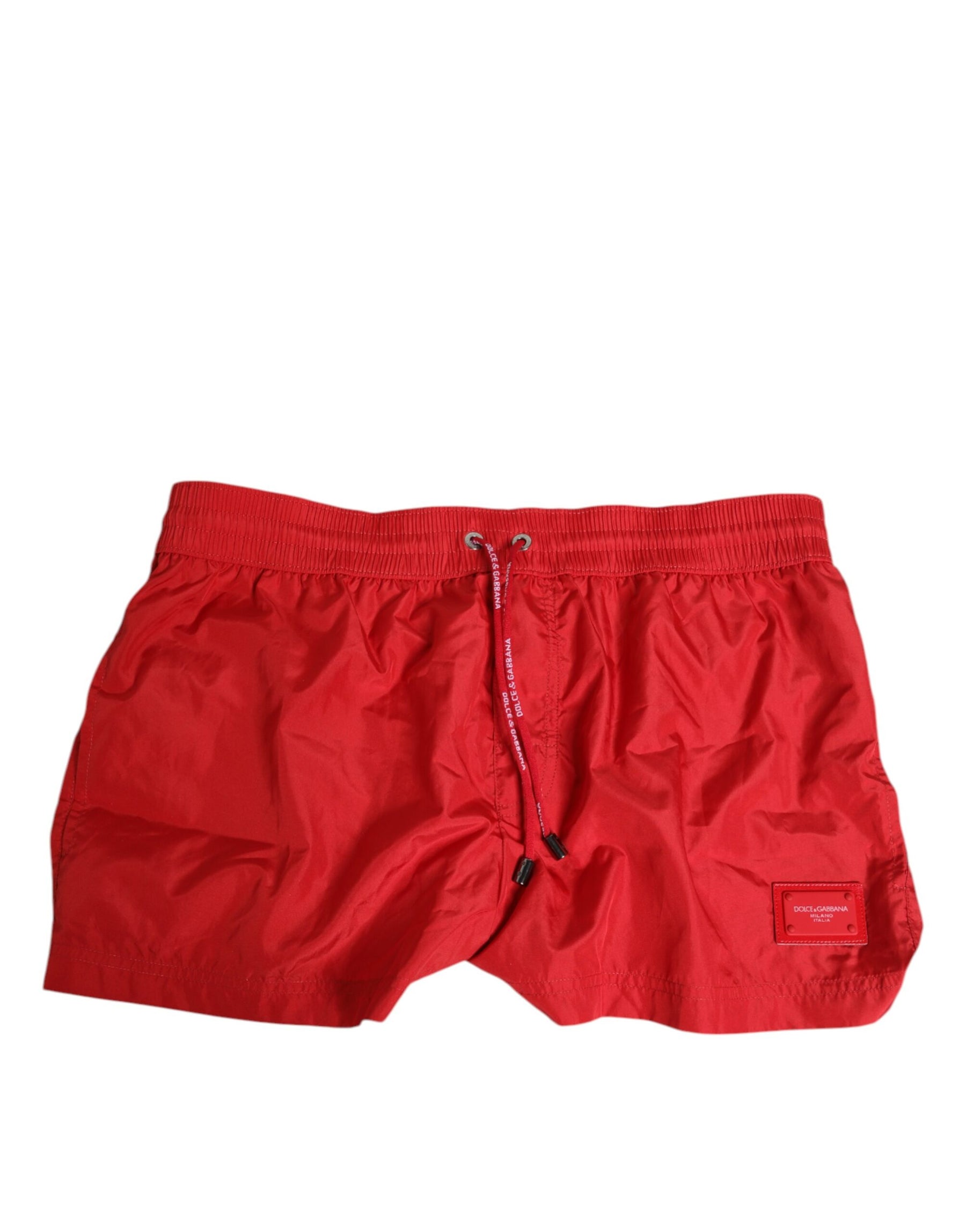 Dolce & Gabbana Red Drawstring Beachwear Men Shorts Swimwear | Regal Royce