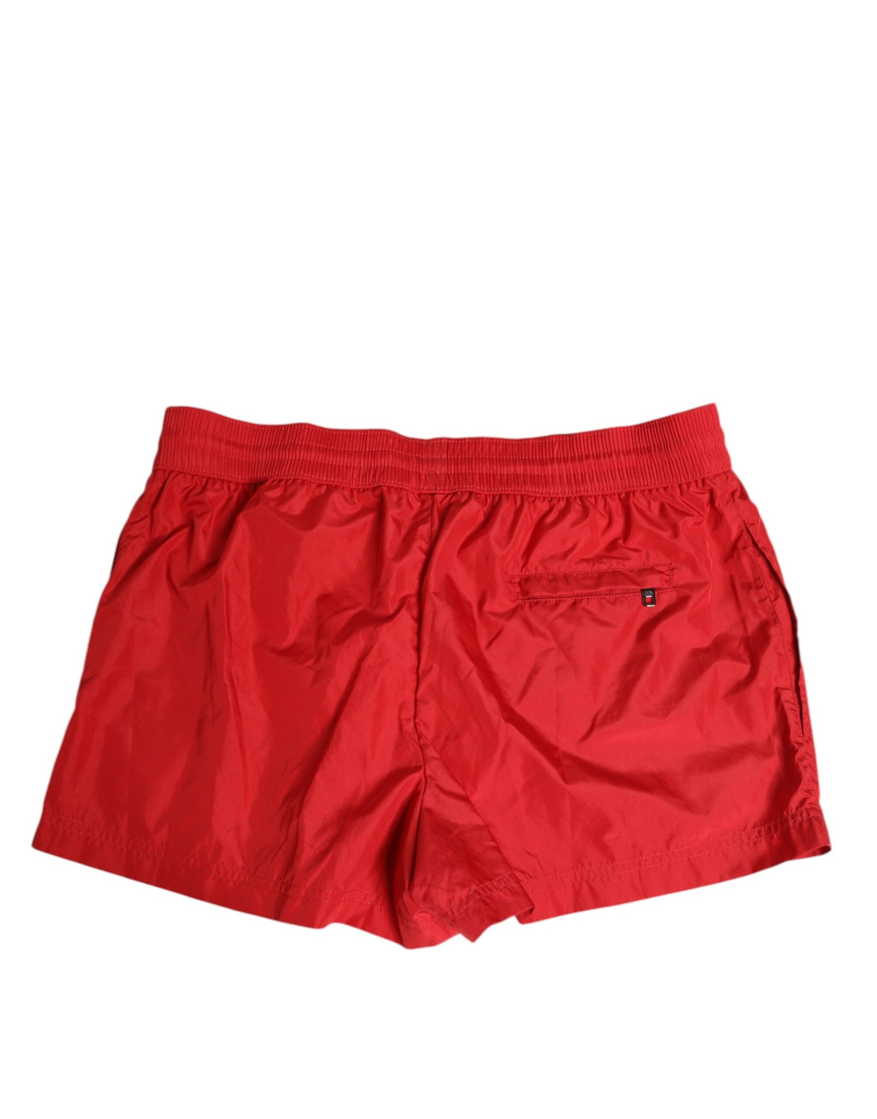 Dolce & Gabbana Red Drawstring Beachwear Men Shorts Swimwear | Regal Royce