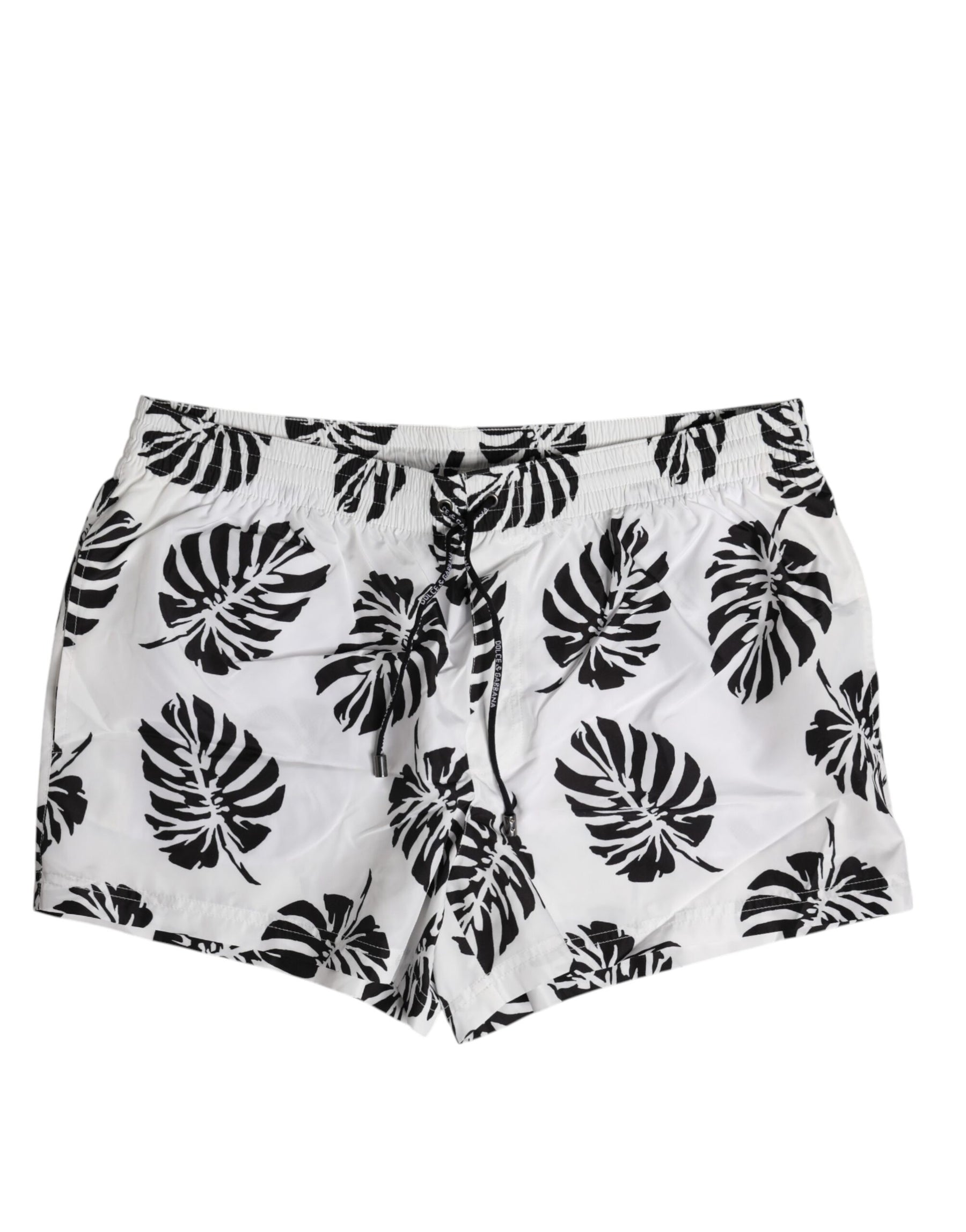 Dolce & Gabbana White Black Print Beachwear Shorts Swimwear | Regal Royce