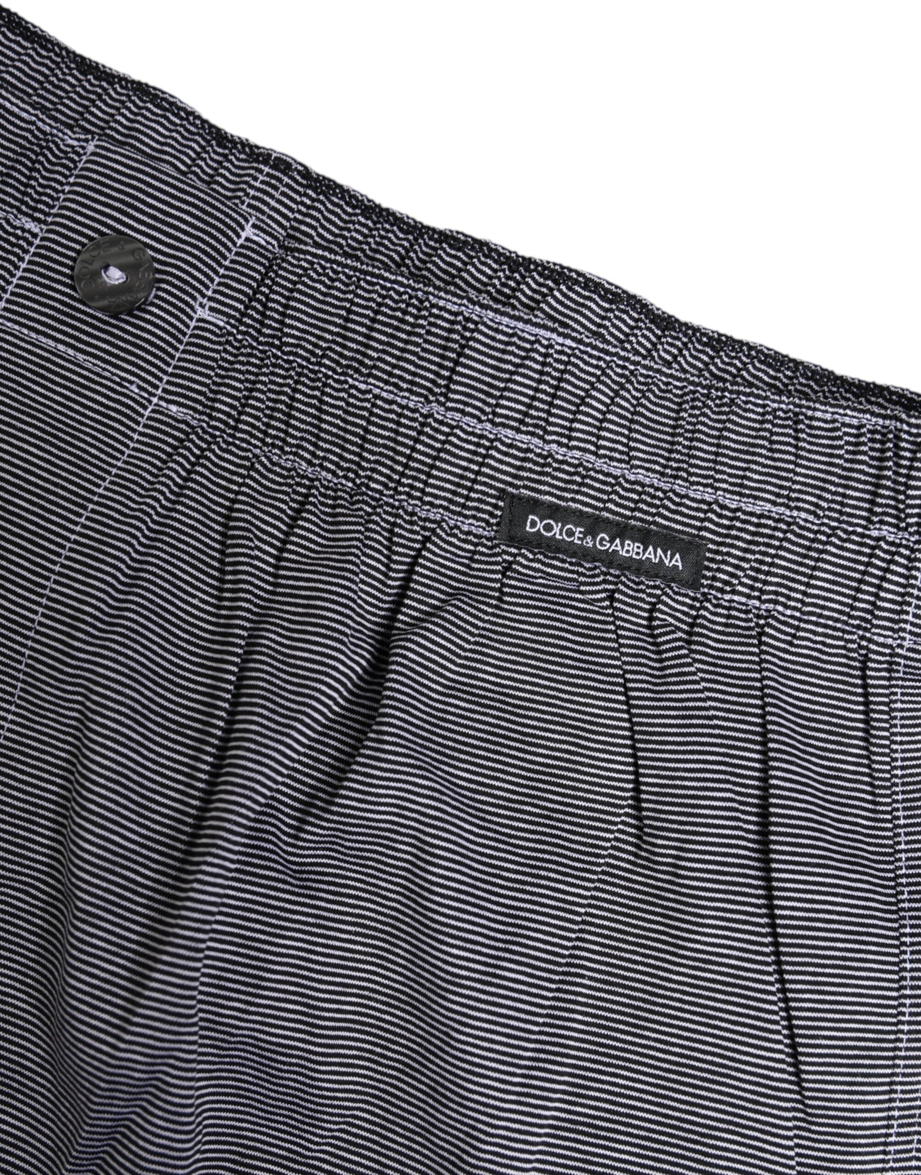 Dolce & Gabbana Gray Striped Cotton Regular Boxer Underwear | Regal Royce