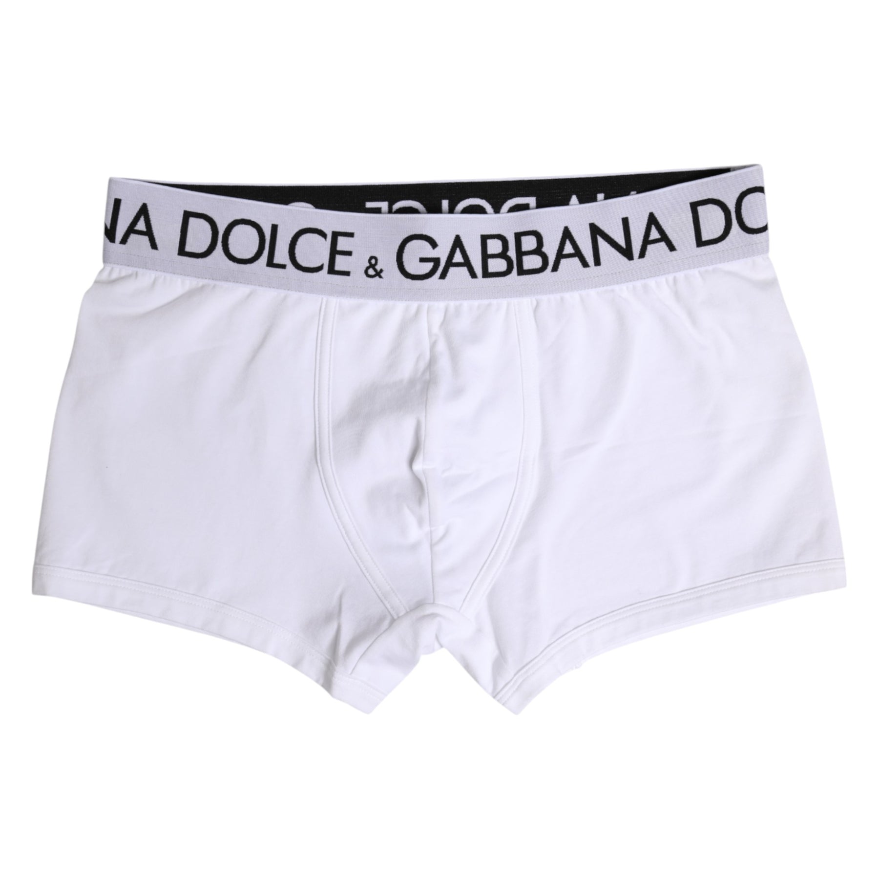 Dolce & Gabbana White Cotton Stretch Regular Boxer Underwear | Regal Royce