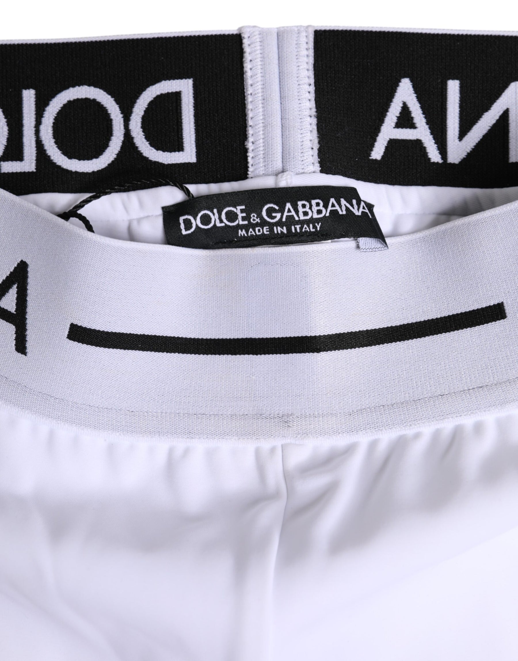 Dolce & Gabbana White Nylon Logo Waistband Boxer Brief Underwear | Regal Royce