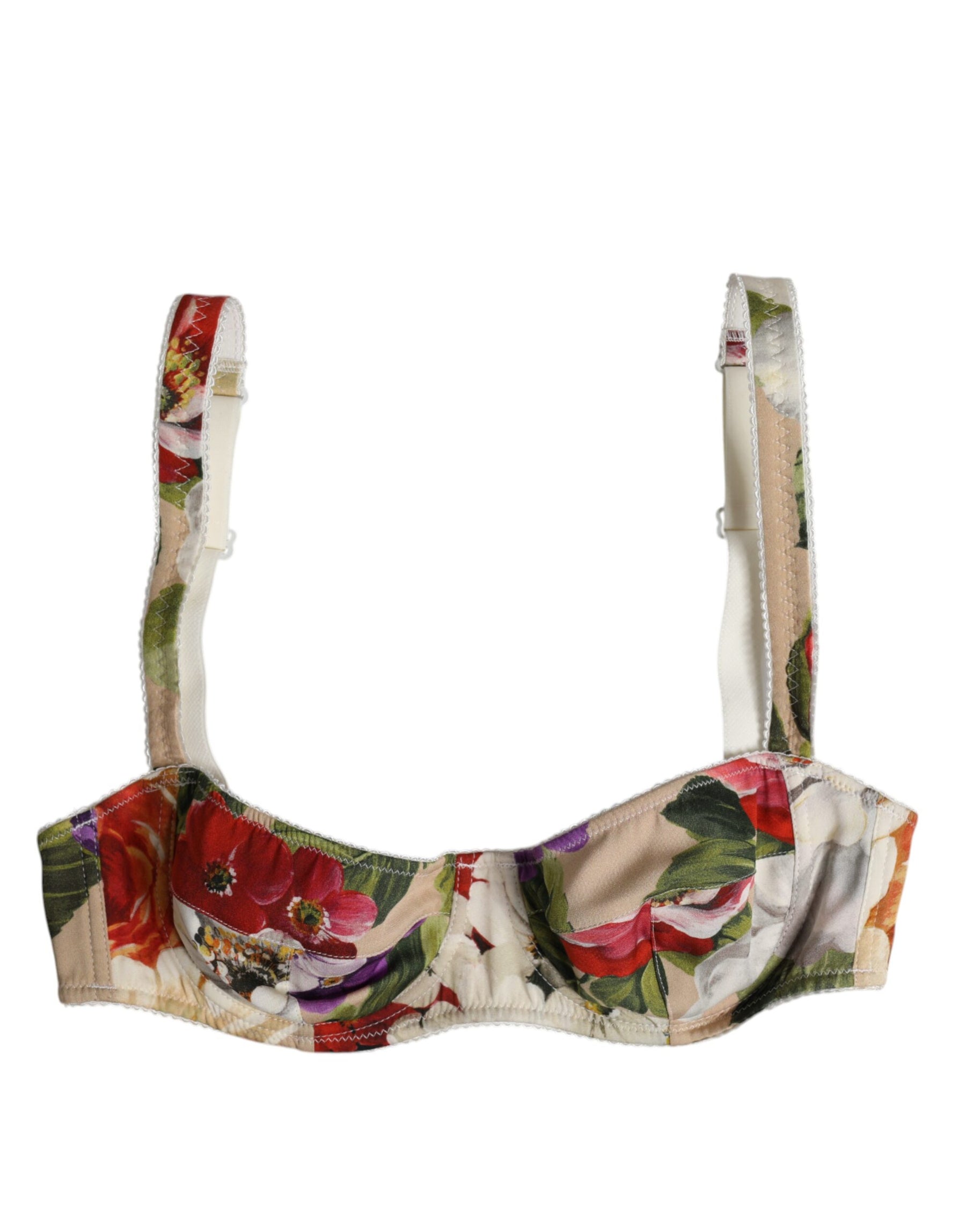 Dolce & Gabbana Beige Floral Balconcino Underwired Bra Underwear | Regal Royce
