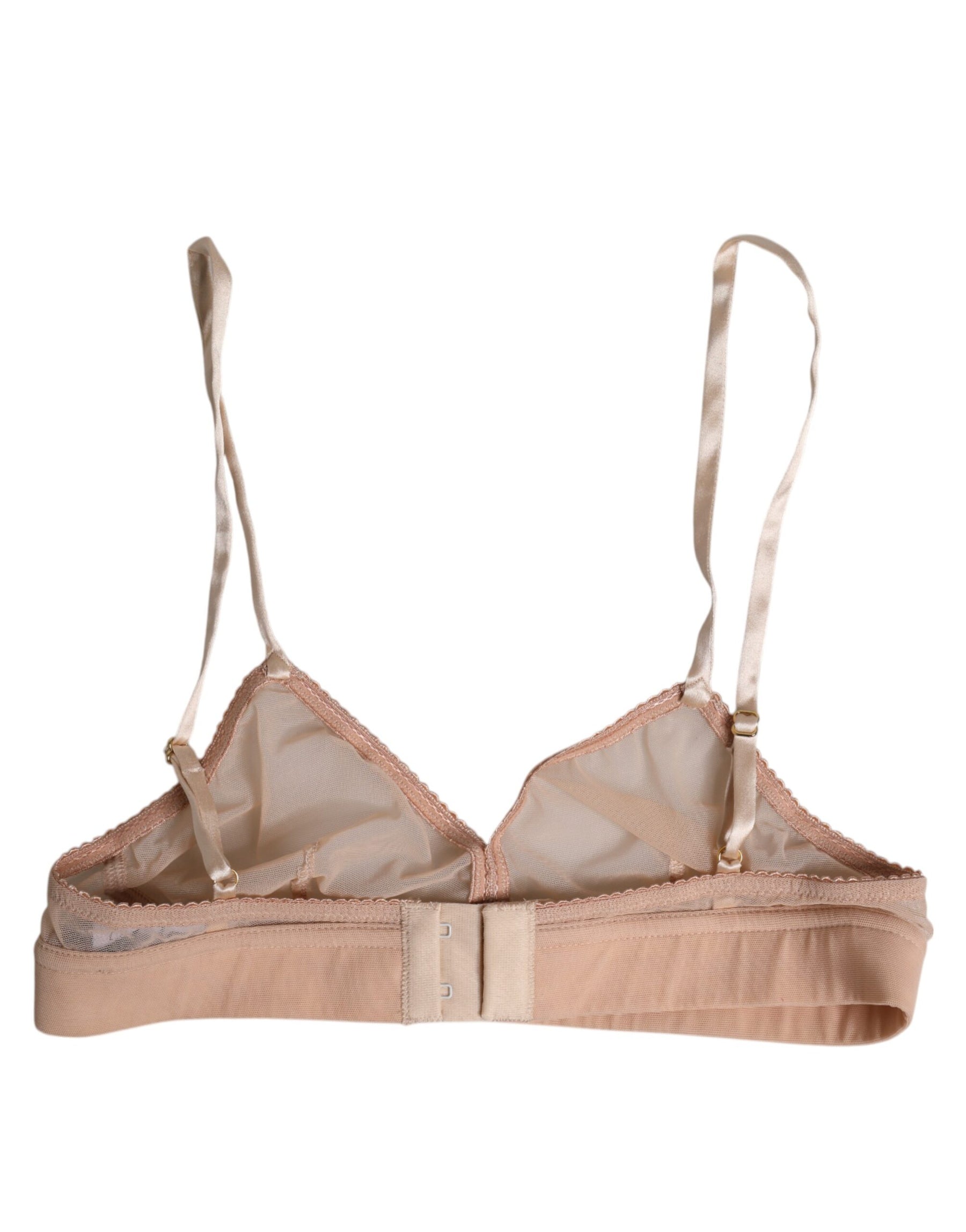 Dolce & Gabbana Powder Pink Nylon DG Logo Non Wire Bra Underwear | Regal Royce