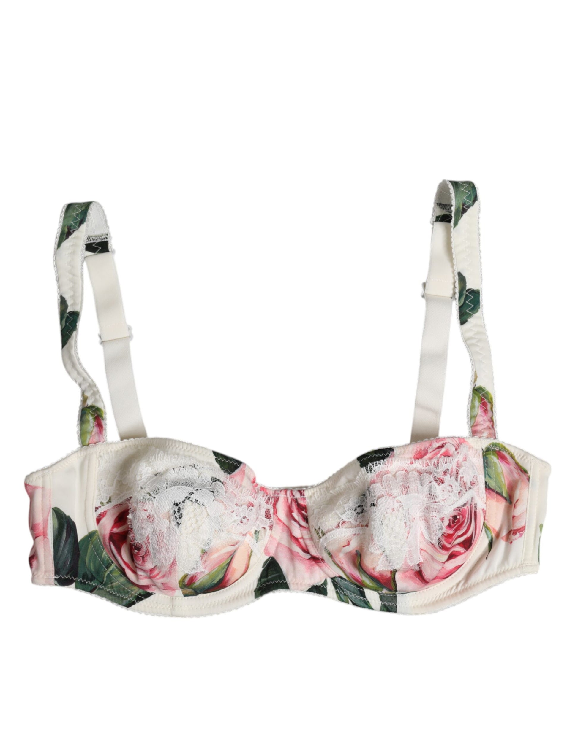 Dolce & Gabbana White Floral Balconette Underwired Bra Underwear | Regal Royce
