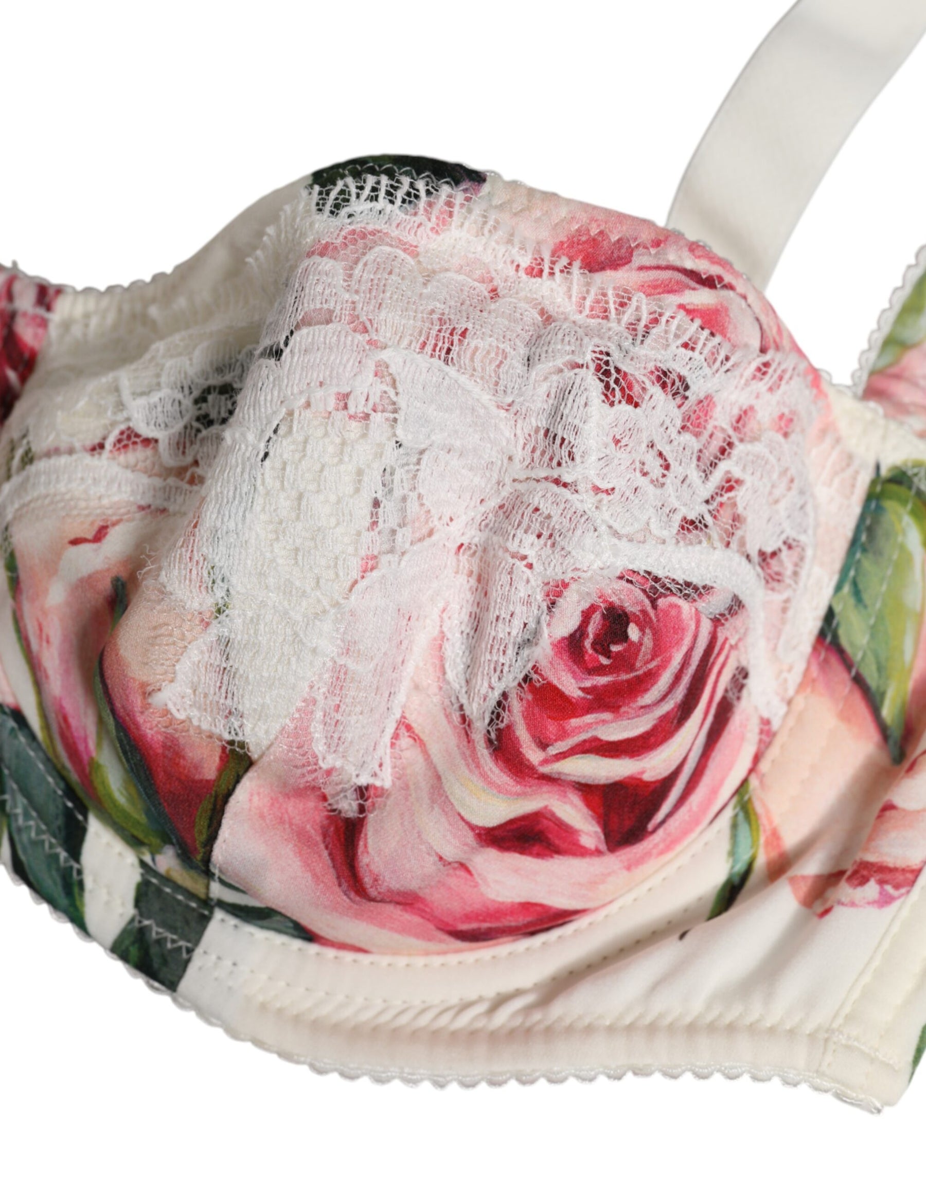 Dolce & Gabbana White Floral Balconette Underwired Bra Underwear | Regal Royce