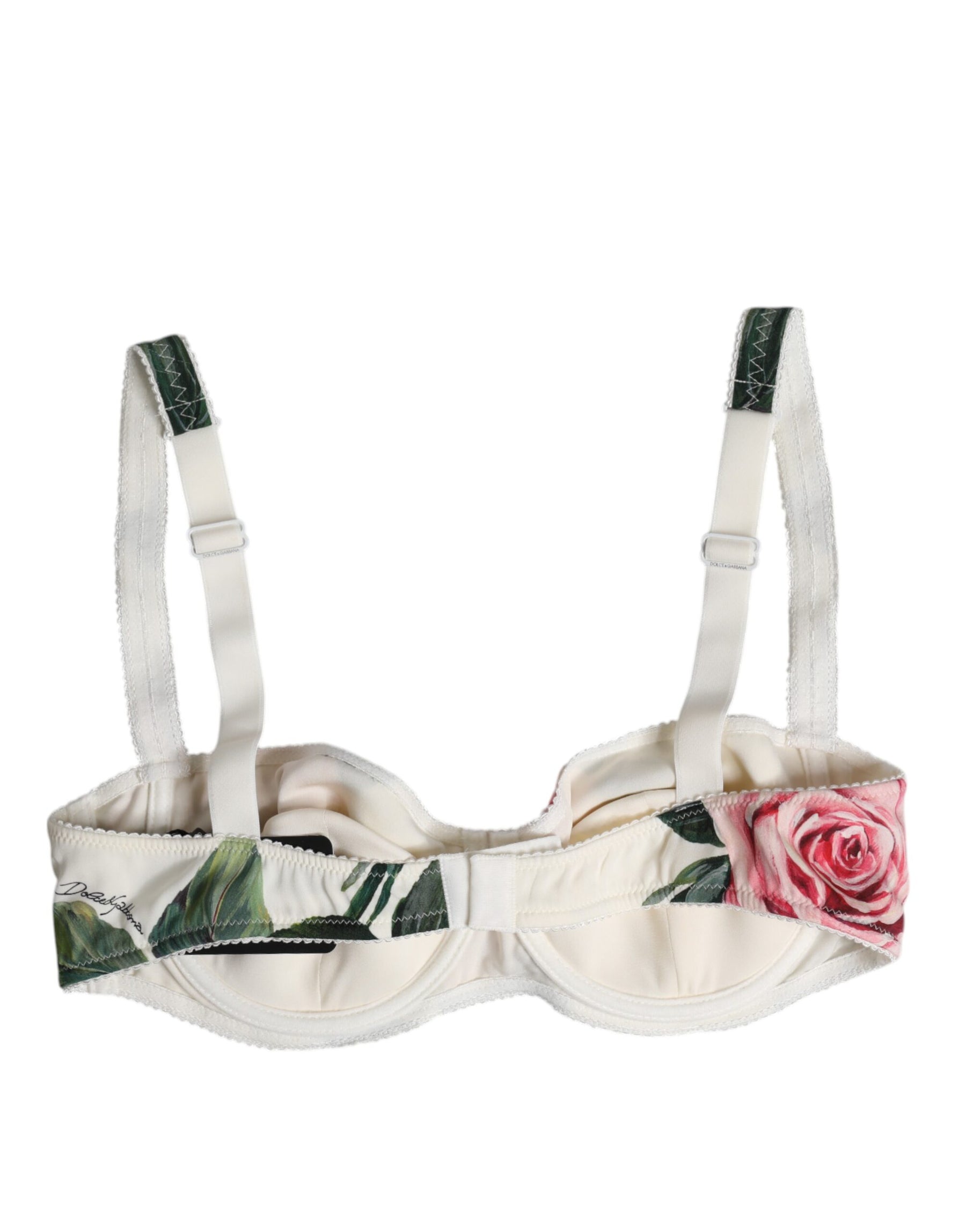 Dolce & Gabbana White Floral Balconette Underwired Bra Underwear | Regal Royce