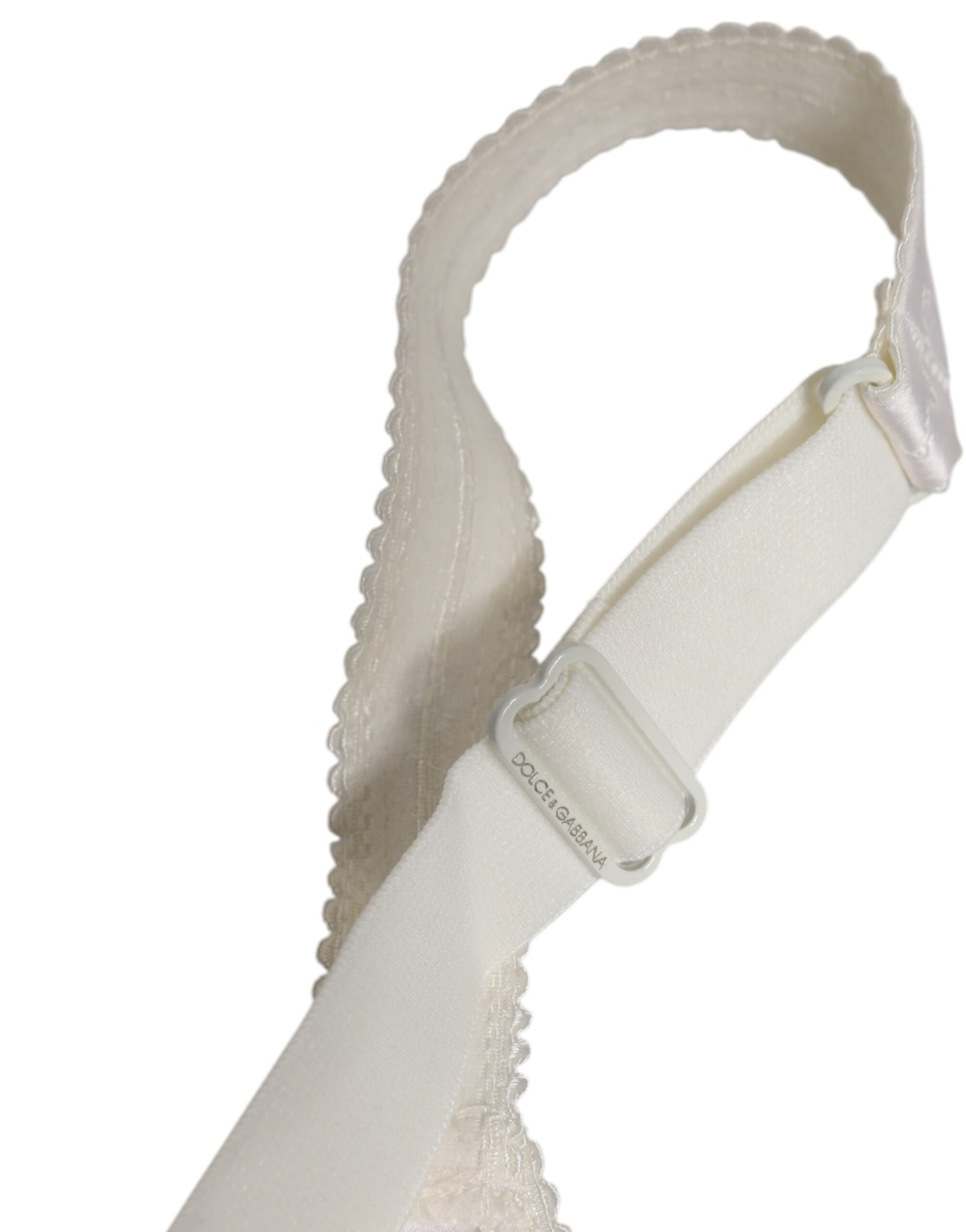 Dolce & Gabbana White Silk Balconette Non Wire Bra Underwear | Regal Royce