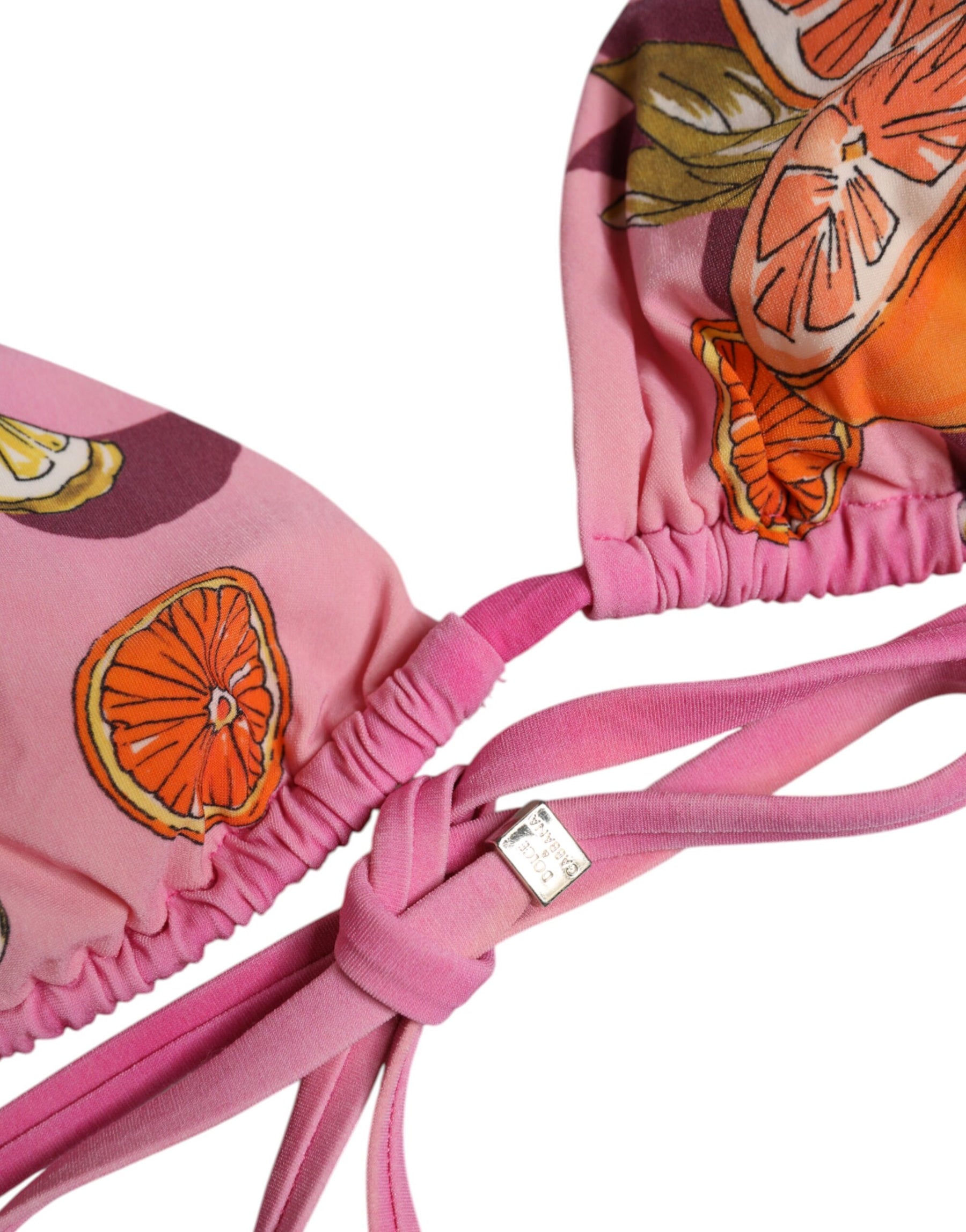 Dolce & Gabbana Pink Printed Swimsuit 2 Piece Top Bottom Swimwear | Regal Royce