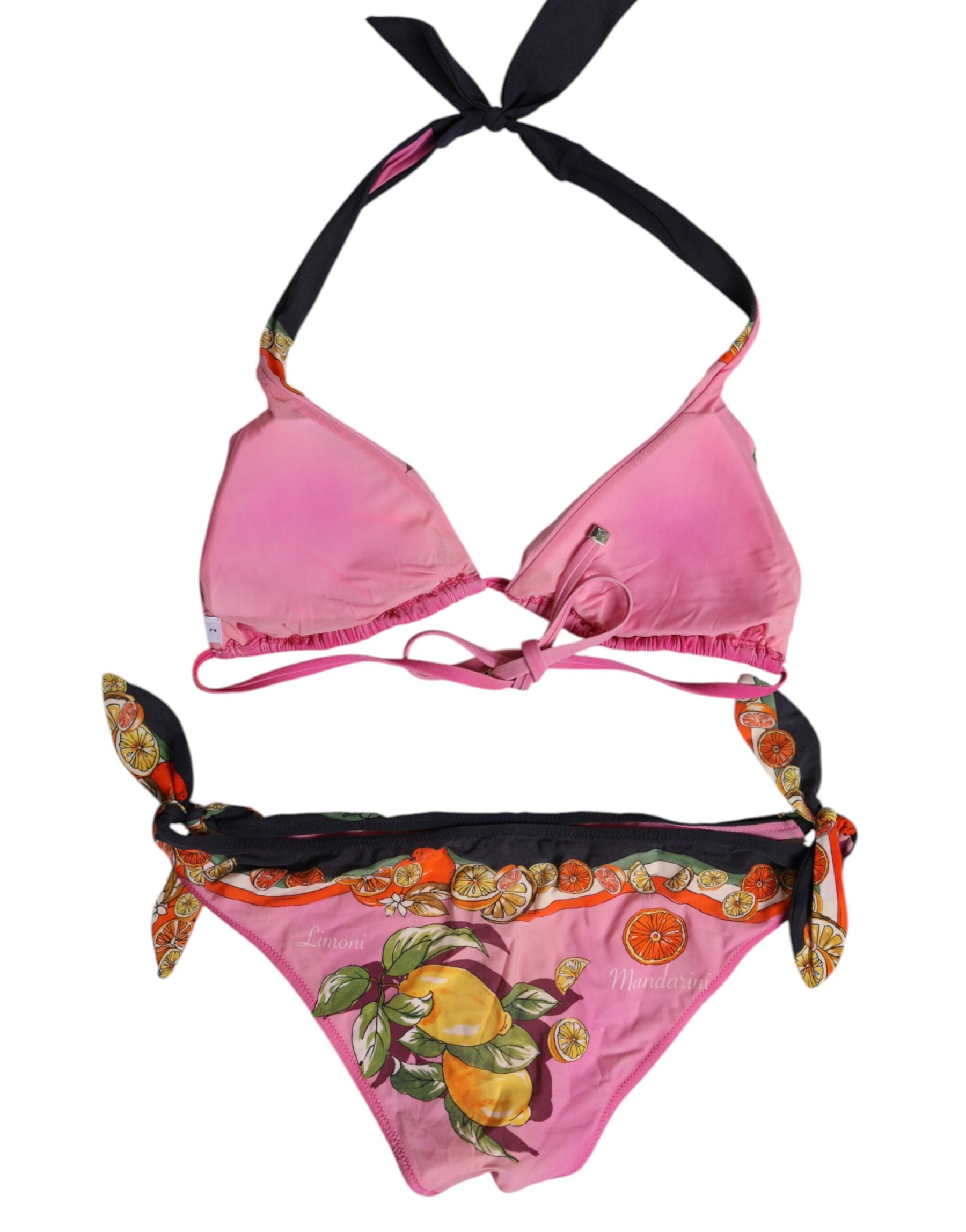 Dolce & Gabbana Pink Printed Swimsuit 2 Piece Top Bottom Swimwear | Regal Royce
