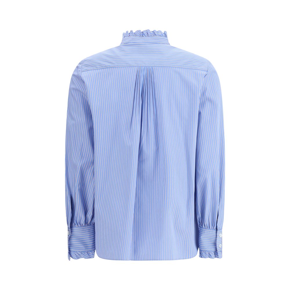 Valentino Blue Cotton Pattern Shirt | Regal Royce