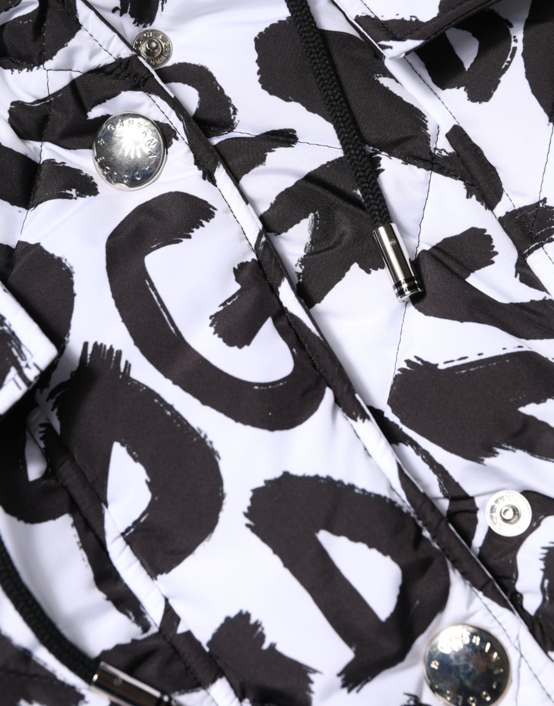 Dolce & Gabbana White DG Mania Hooded Sleeveless Puffer Jacket | Regal Royce