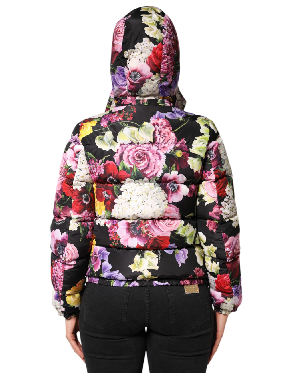 Dolce & Gabbana Multicolor Floral Hooded Puffer Quilted Jacket