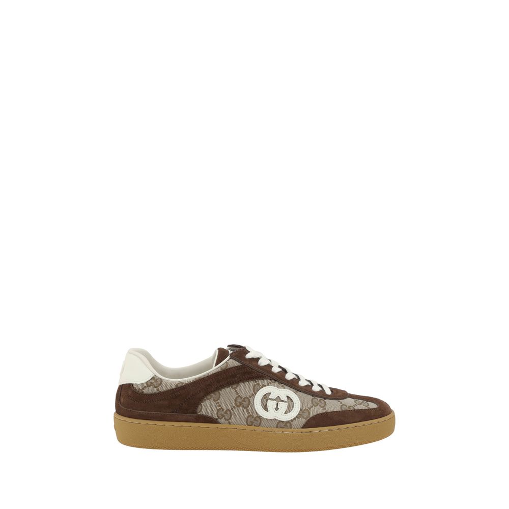 Gucci Brown Calf Leather Bos Taurus Low Top Sneakers | Regal Royce