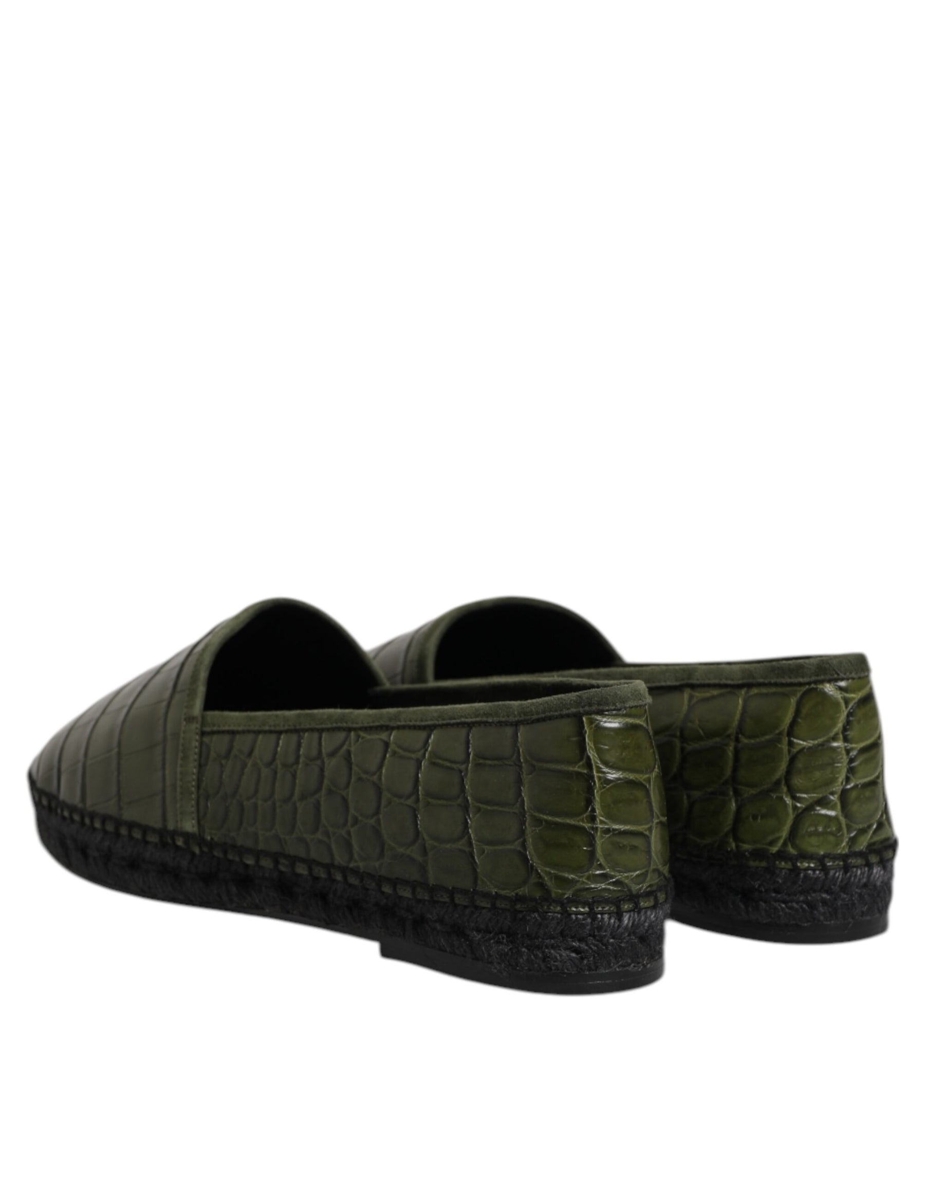 Dolce & Gabbana Green Exotic Leather Espadrilles Slip On Shoes | Regal Royce