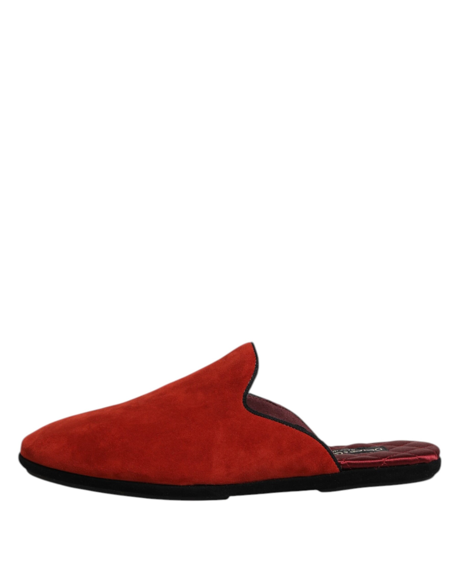 Dolce & Gabbana Orange Suede Slides Flat Slipper Shoes | Regal Royce