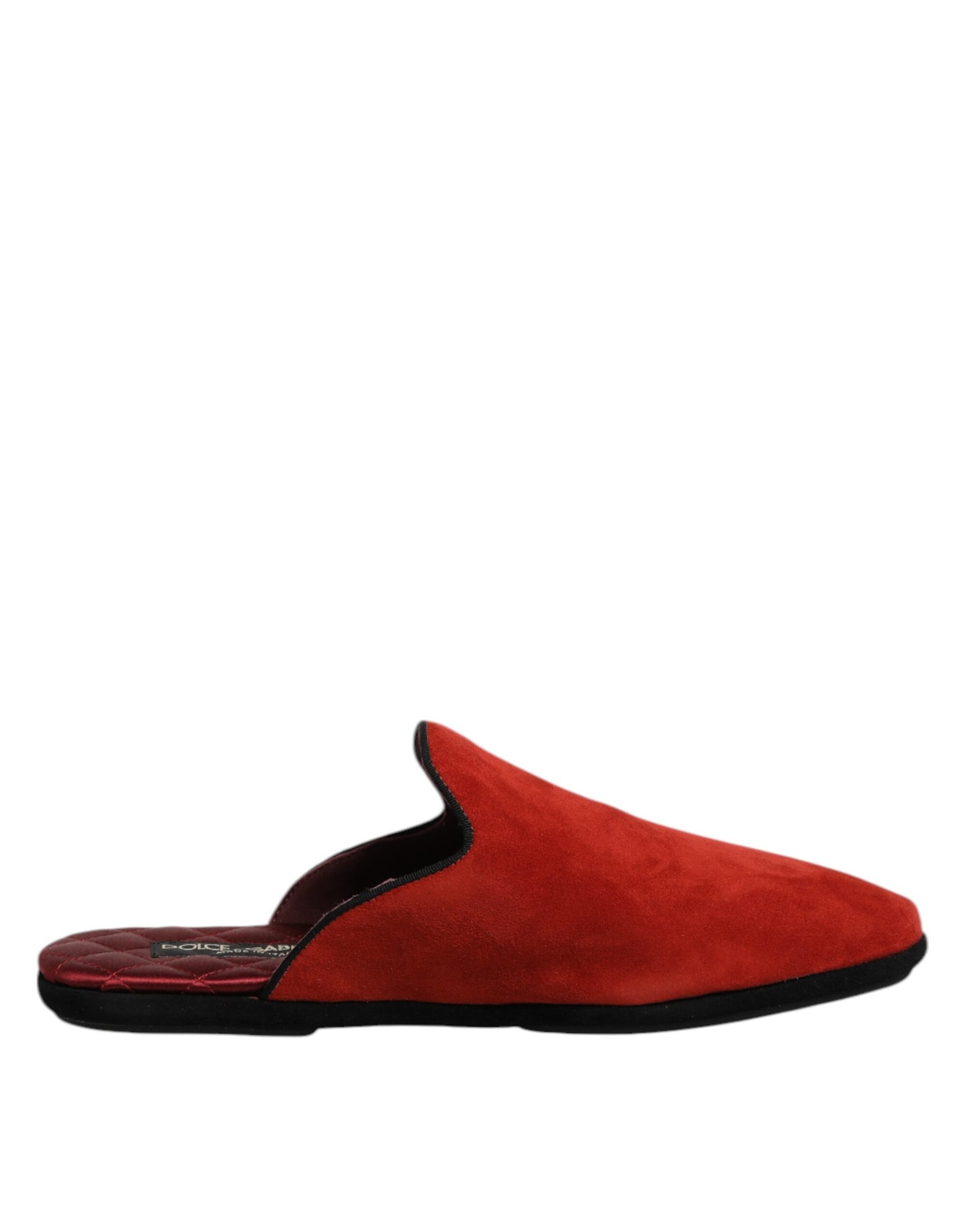 Dolce & Gabbana Orange Suede Slides Flat Slipper Shoes | Regal Royce