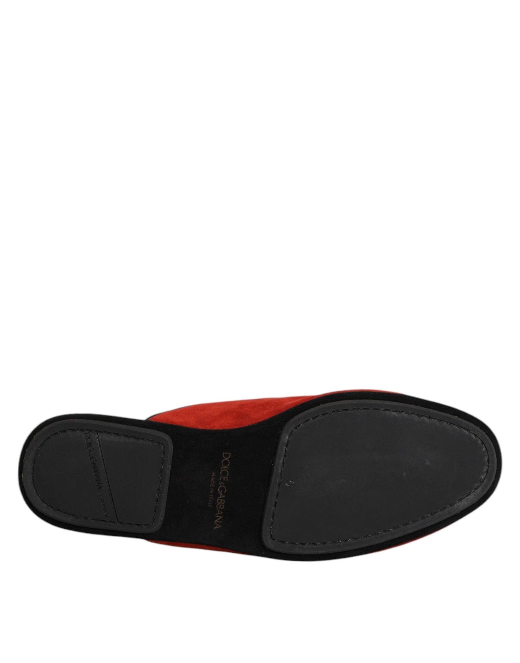 Dolce & Gabbana Orange Suede Slides Flat Slipper Shoes | Regal Royce