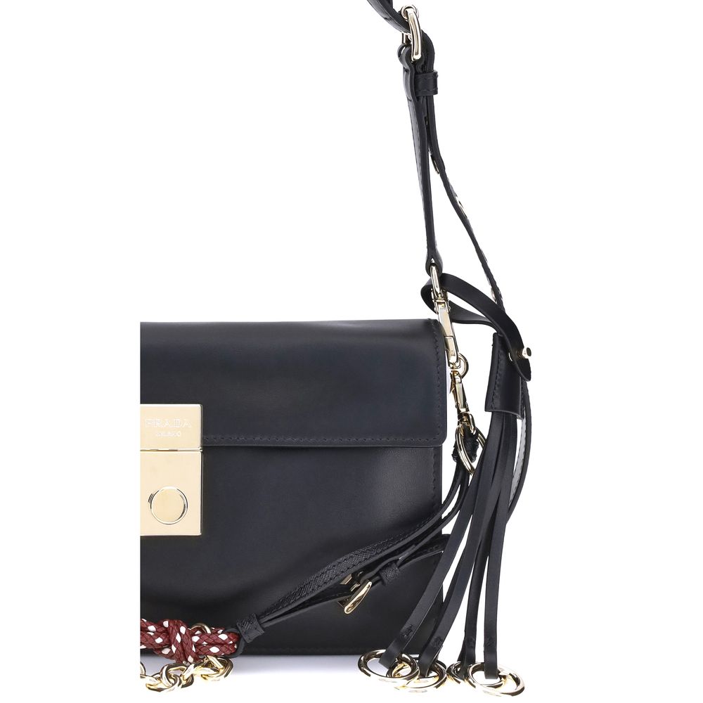 Prada Black Calf Leather Bos Taurus Shoulder Bag | Regal Royce