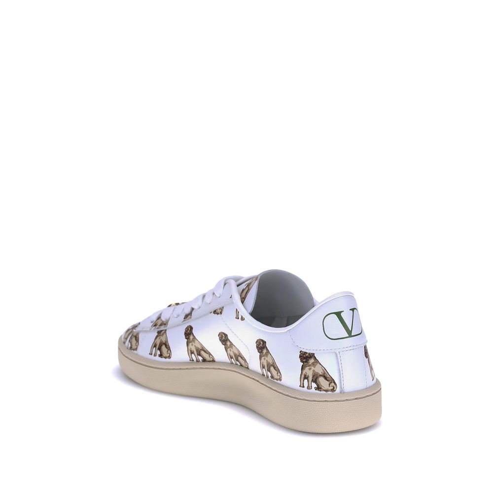 Valentino Garavani White Calf Leather Bos Taurus Low Top Sneakers | Regal Royce