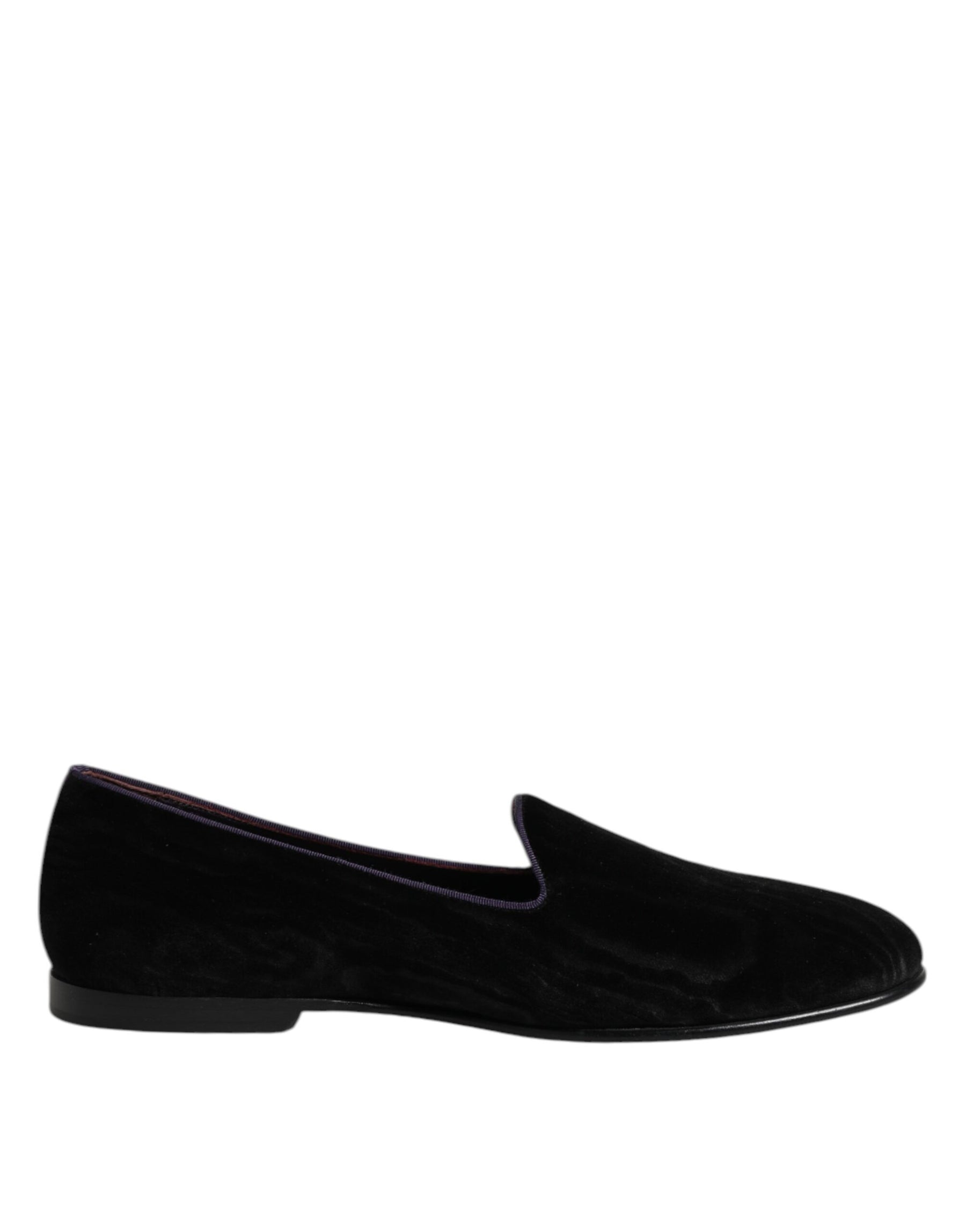 Dolce & Gabbana Black DG Crown Embroidery Loafers Slip On Shoes | Regal Royce