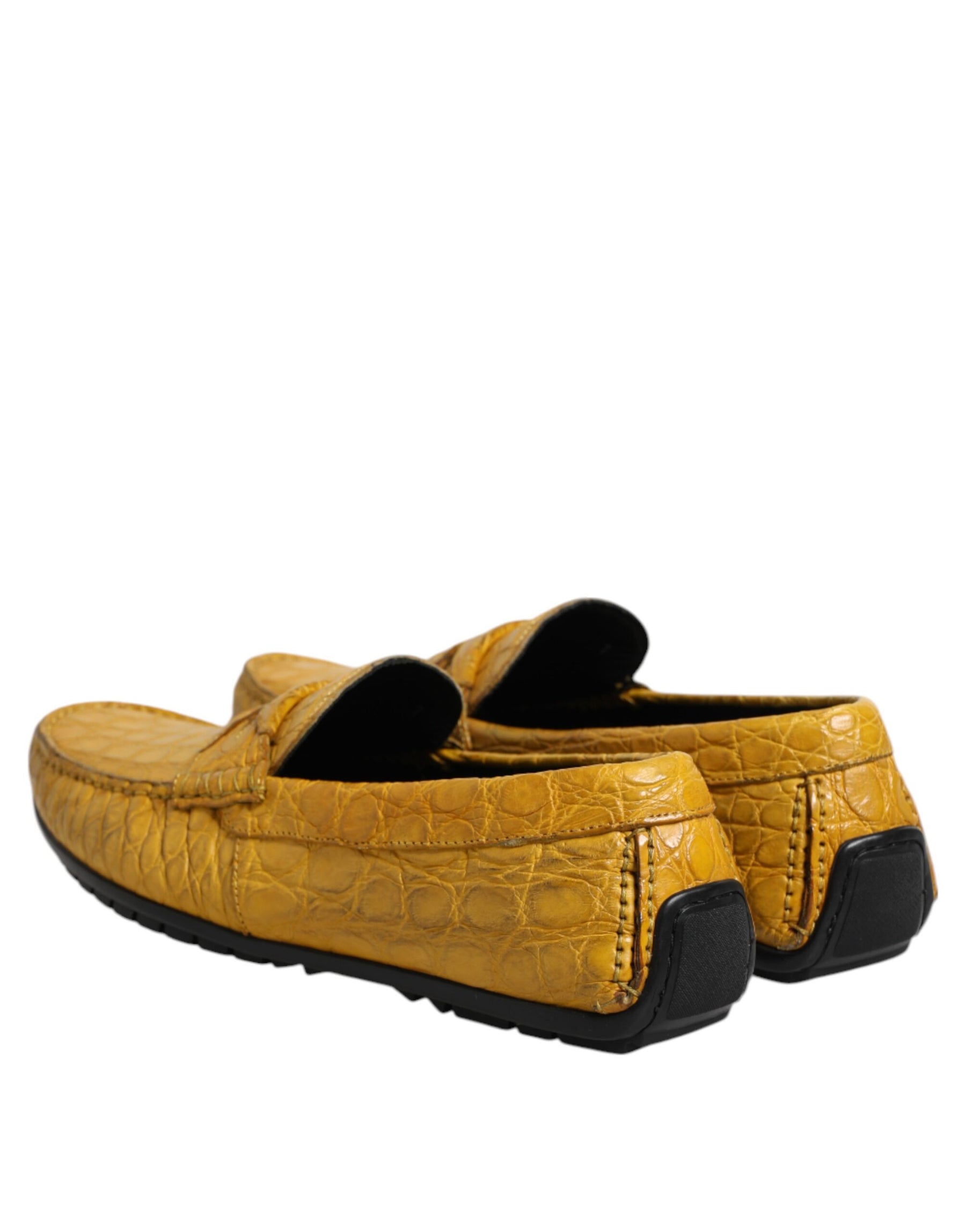 Dolce & Gabbana Yellow Exotic Leather Loafers Slip On Shoes | Regal Royce