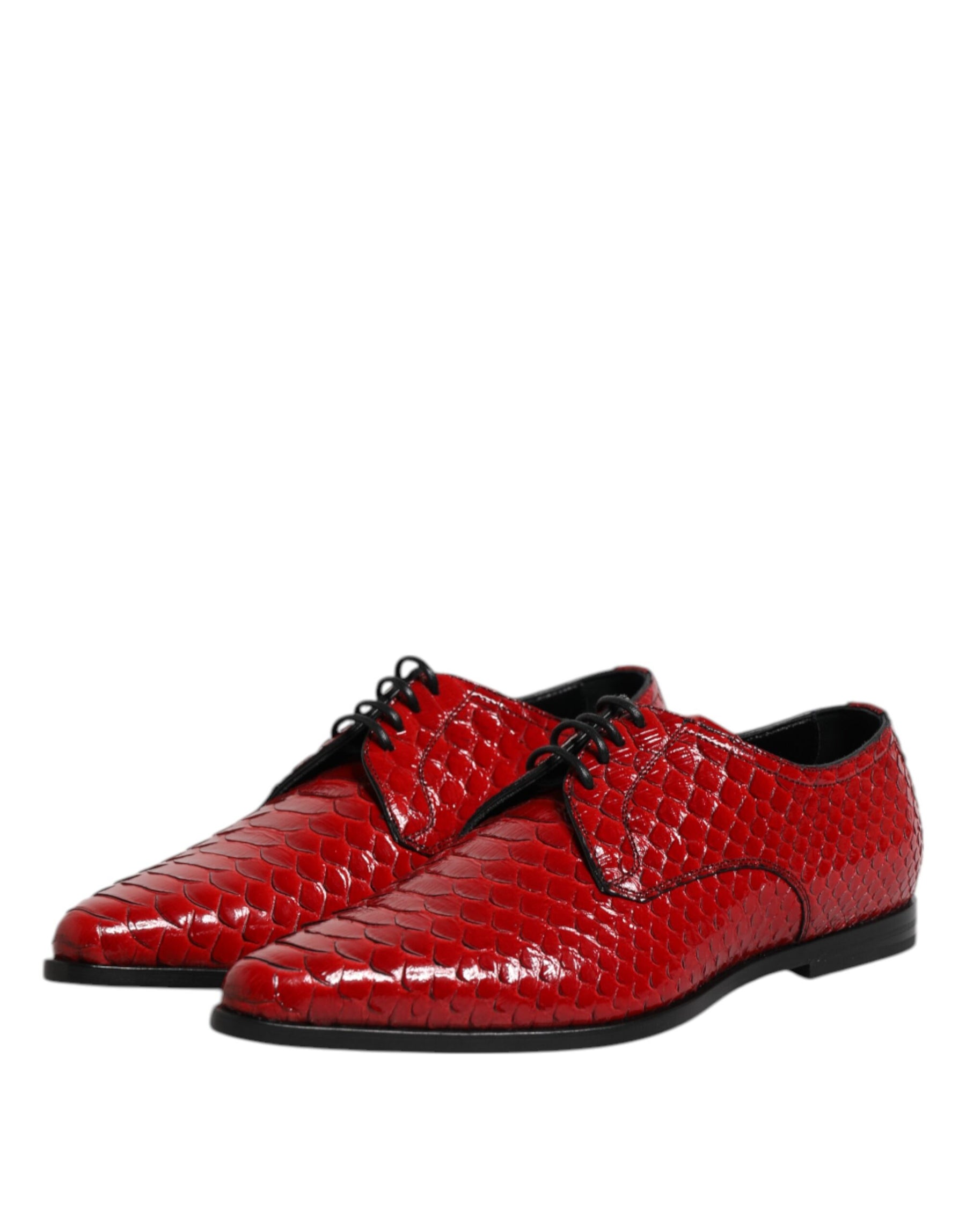 Dolce & Gabbana Red Exotic Leather Lace Up Dress Derby Shoes | Regal Royce
