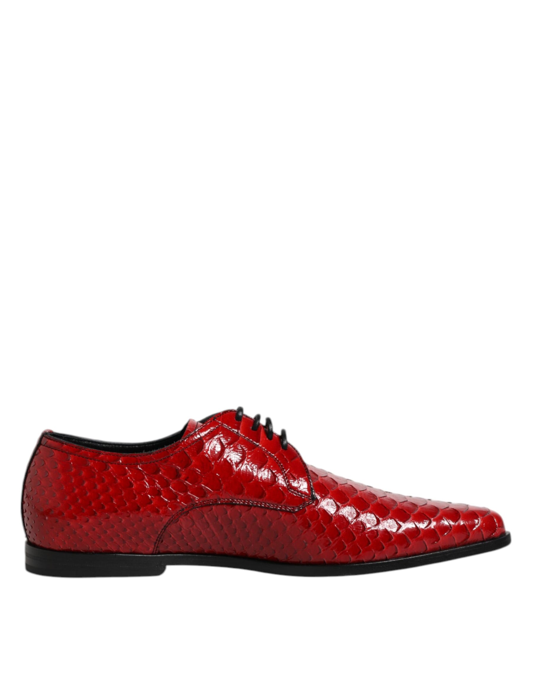 Dolce & Gabbana Red Exotic Leather Lace Up Dress Derby Shoes | Regal Royce