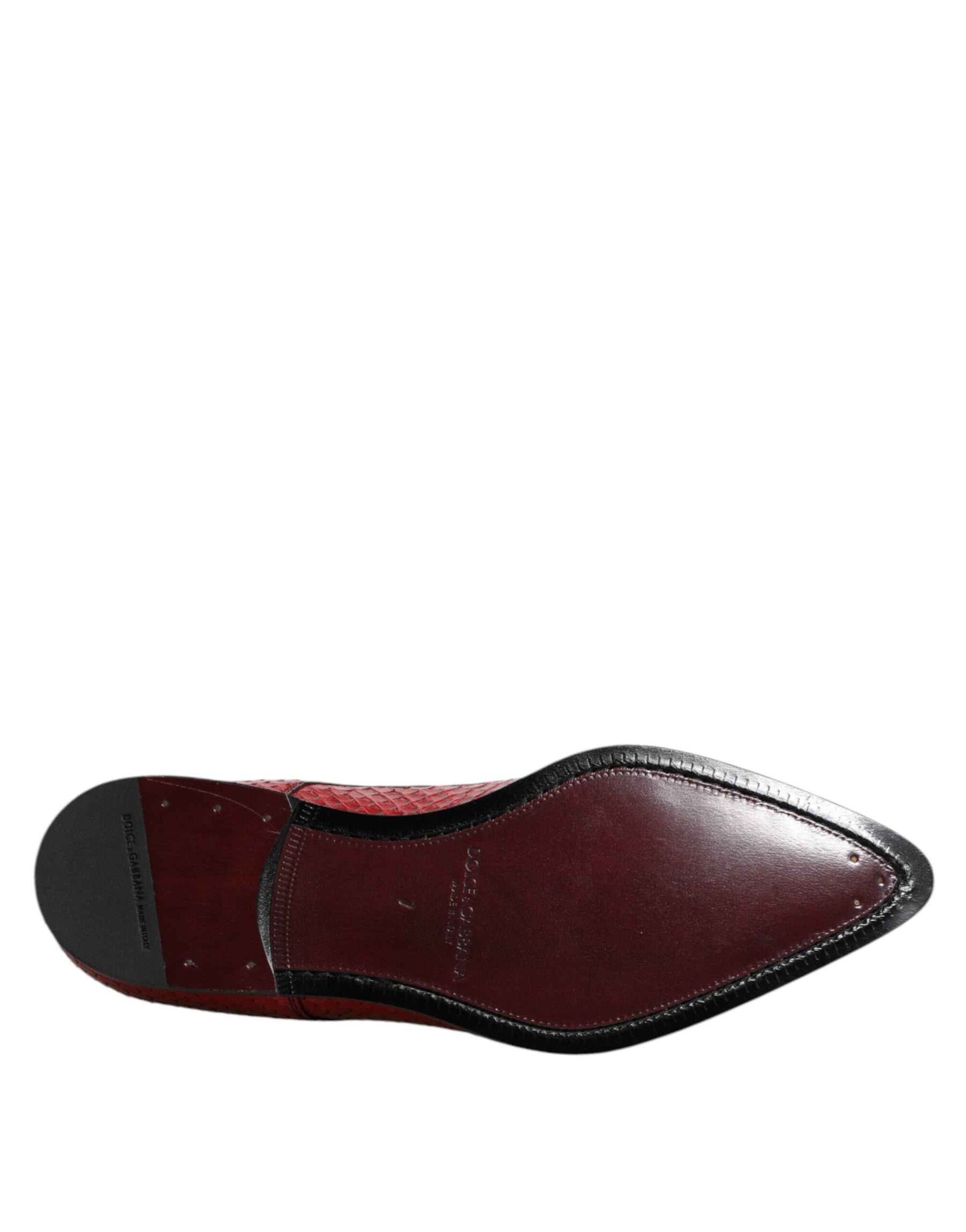 Dolce & Gabbana Red Exotic Leather Lace Up Dress Derby Shoes | Regal Royce